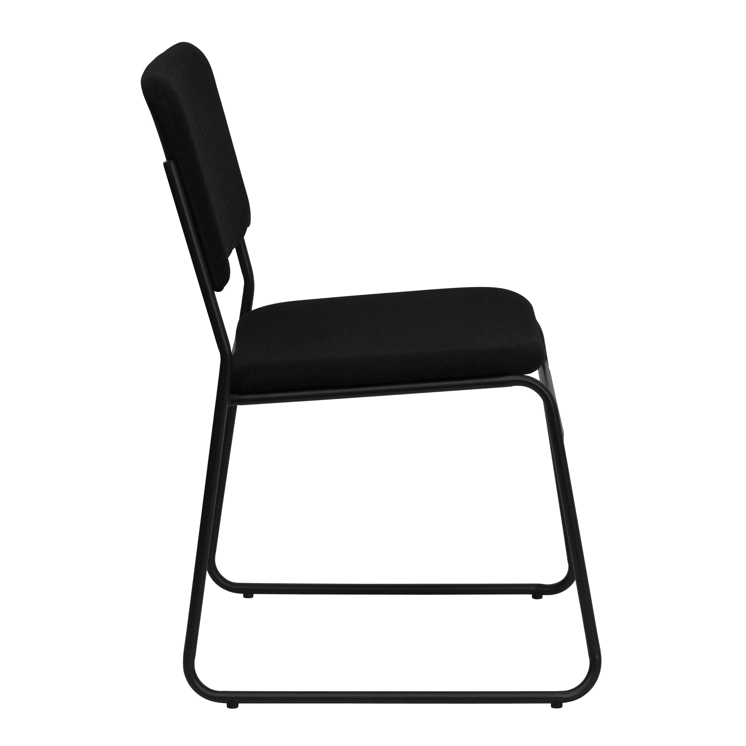 HERCULES Series 500 lb. Capacity High Density Black Fabric Stacking Chair with Sled Base