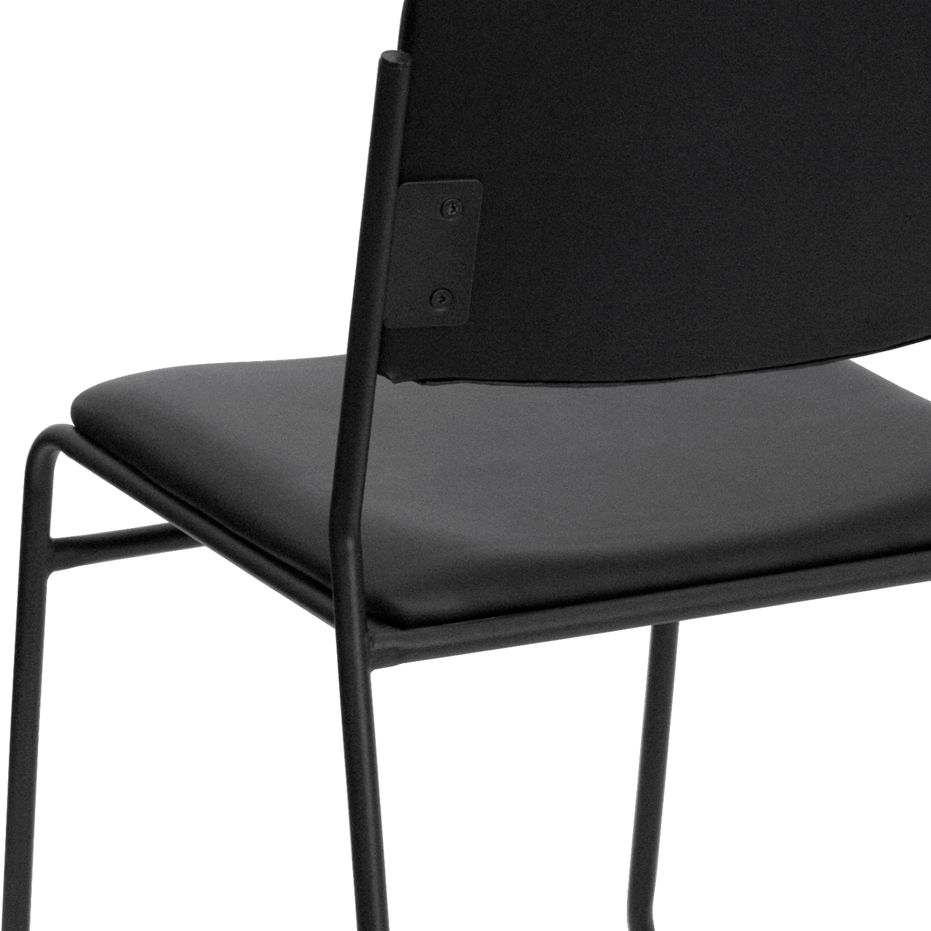 HERCULES Series 500 lb. Capacity High Density Black Vinyl Stacking Chair with Sled Base