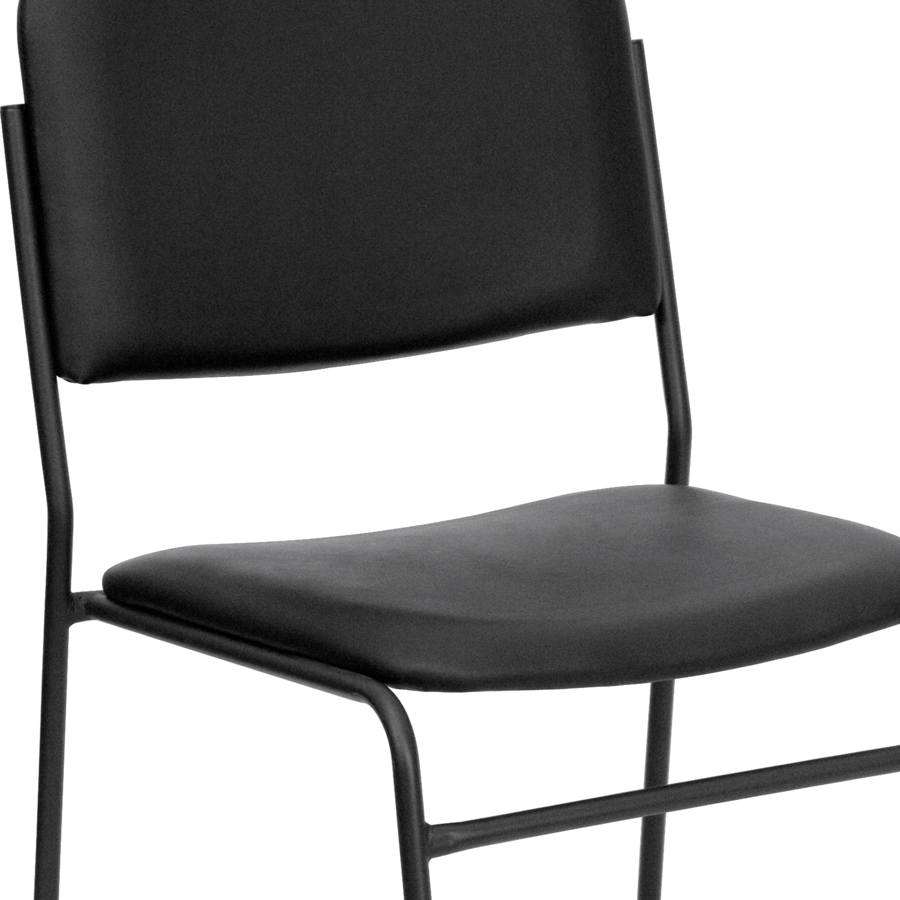 HERCULES Series 500 lb. Capacity High Density Black Vinyl Stacking Chair with Sled Base