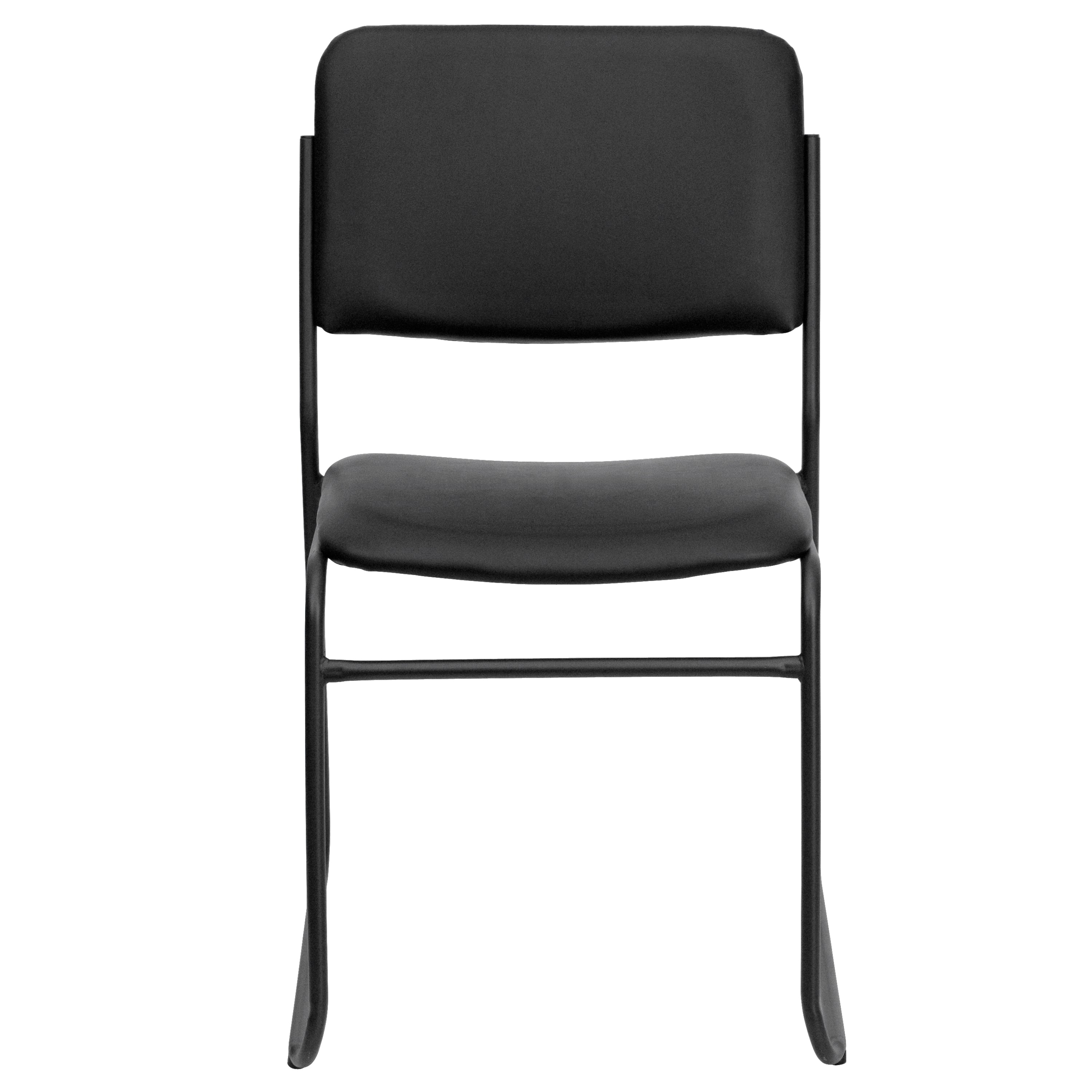 HERCULES Series 500 lb. Capacity High Density Black Vinyl Stacking Chair with Sled Base