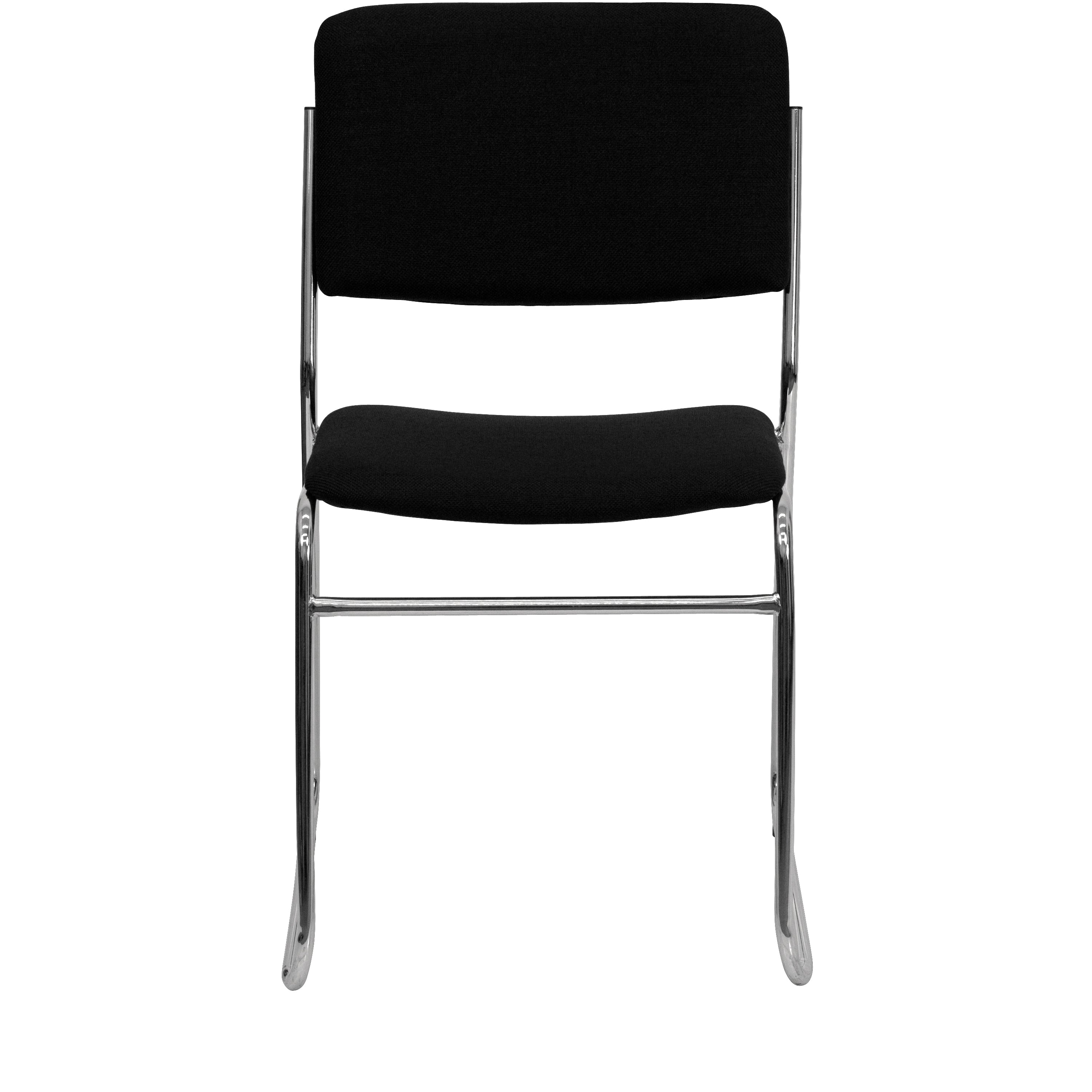 HERCULES Series 500 lb. Capacity Black Fabric High Density Stacking Chair with Chrome Sled Base