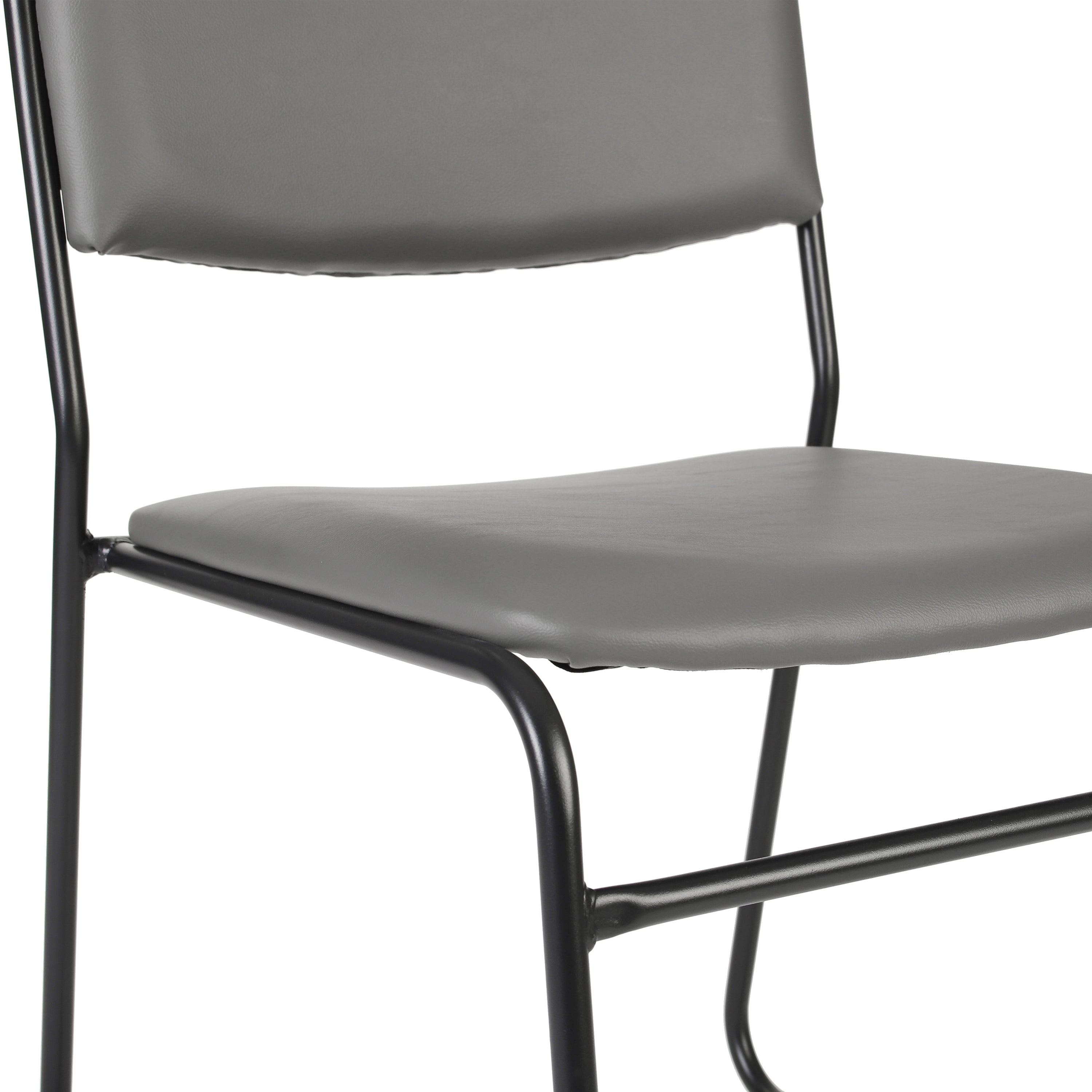 HERCULES 500 lb. Capacity High Density Gray Vinyl Stacking Chair with Sled Base