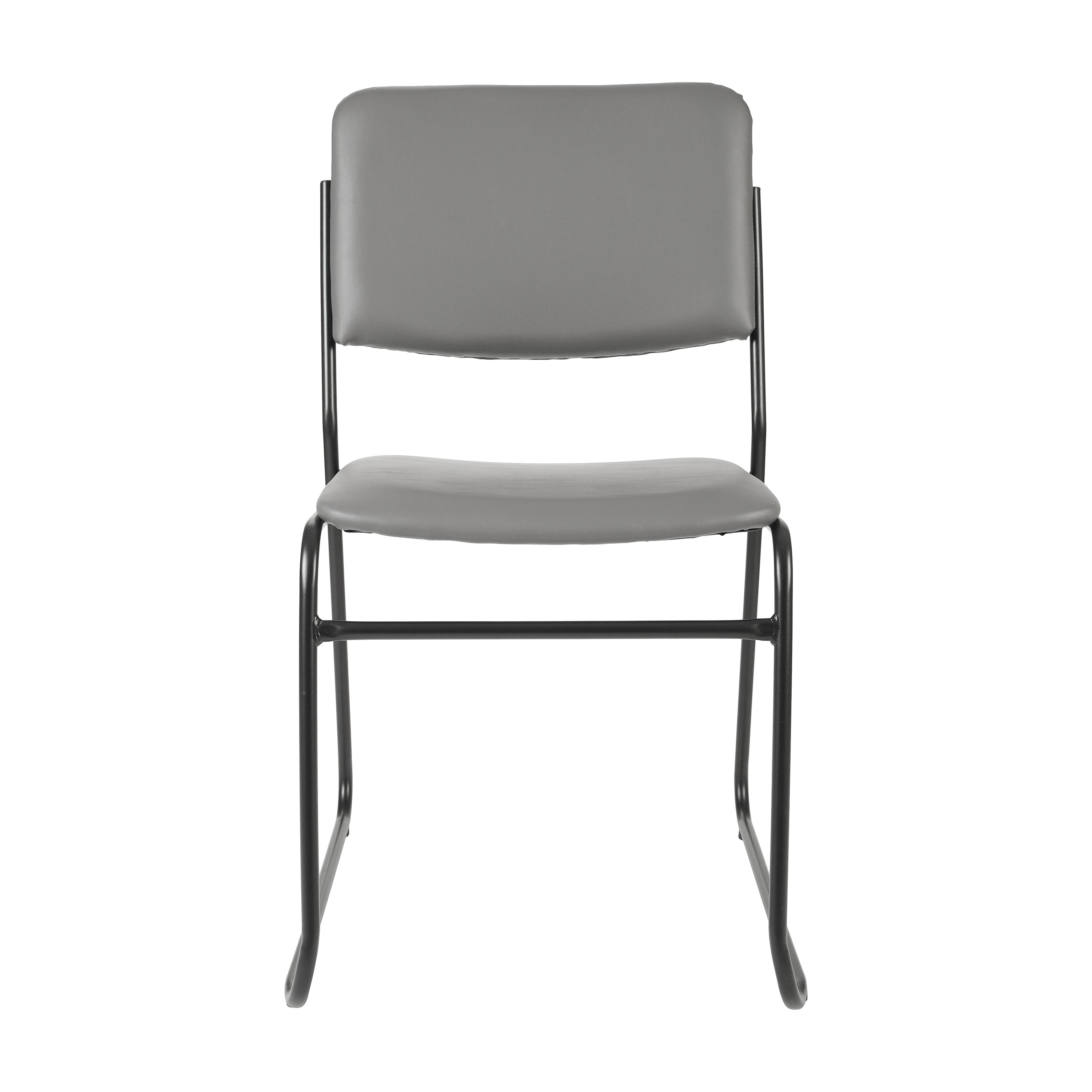 HERCULES 500 lb. Capacity High Density Gray Vinyl Stacking Chair with Sled Base