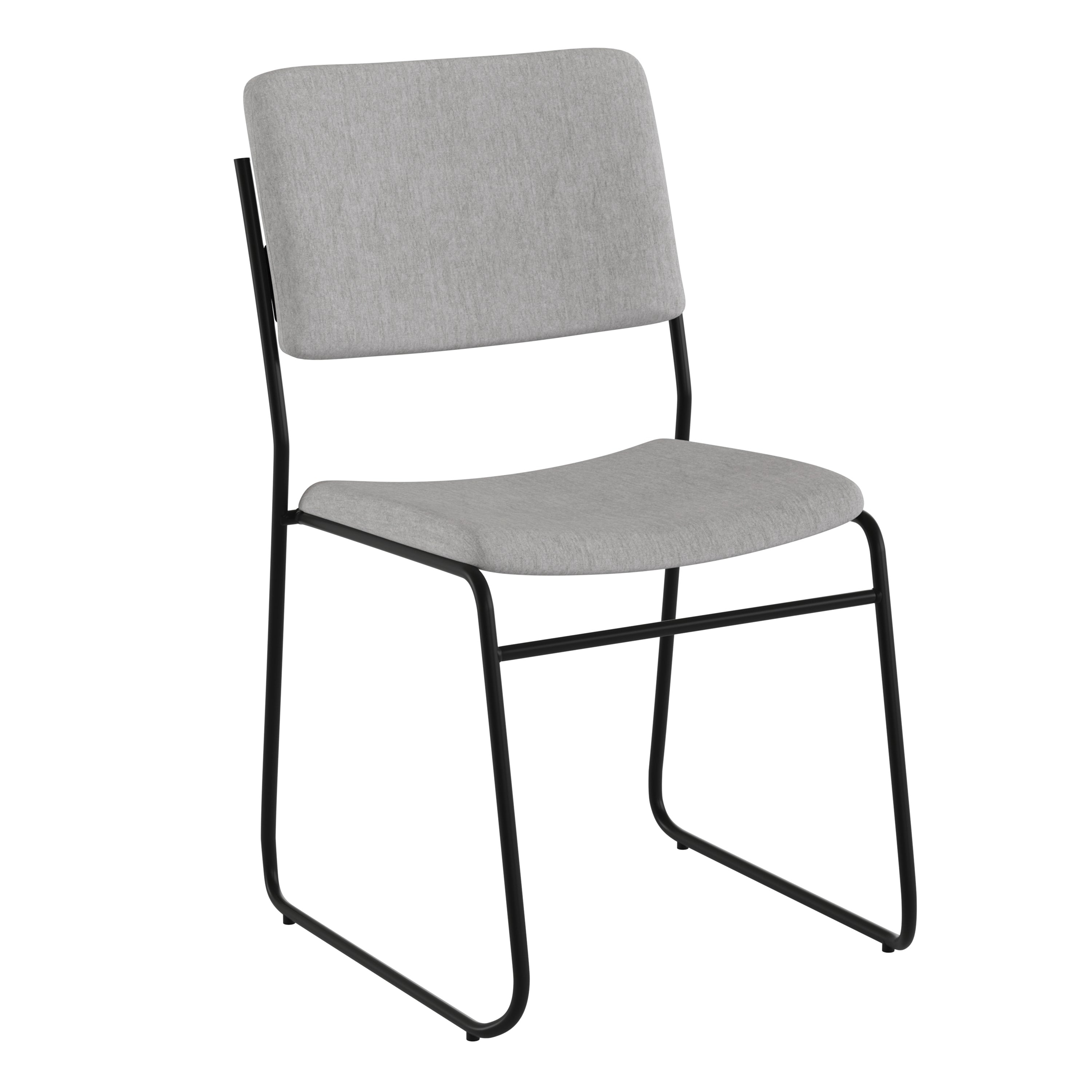 HERCULES Series 500 lb. Capacity High Density Gray Fabric Stacking Chair with Sled Base