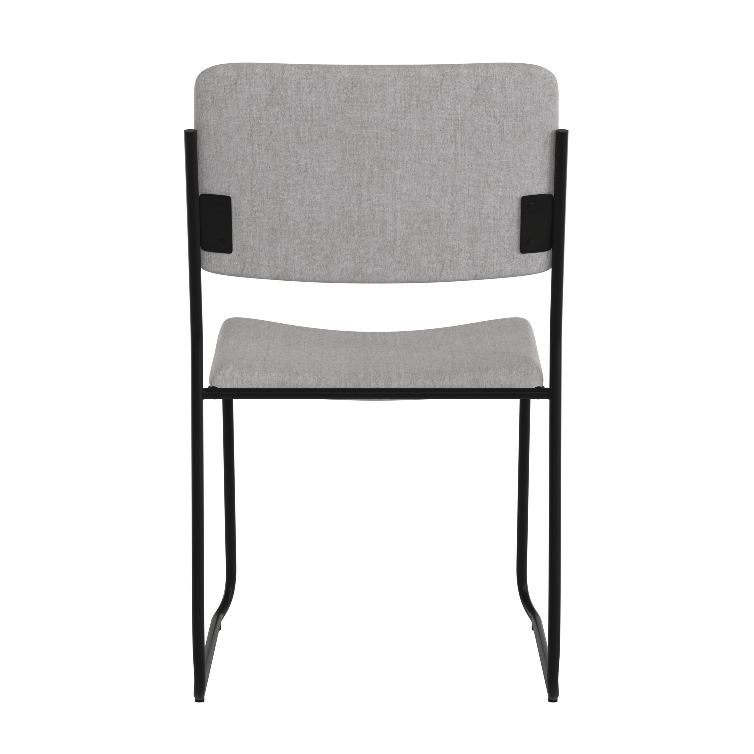 HERCULES Series 500 lb. Capacity High Density Gray Fabric Stacking Chair with Sled Base