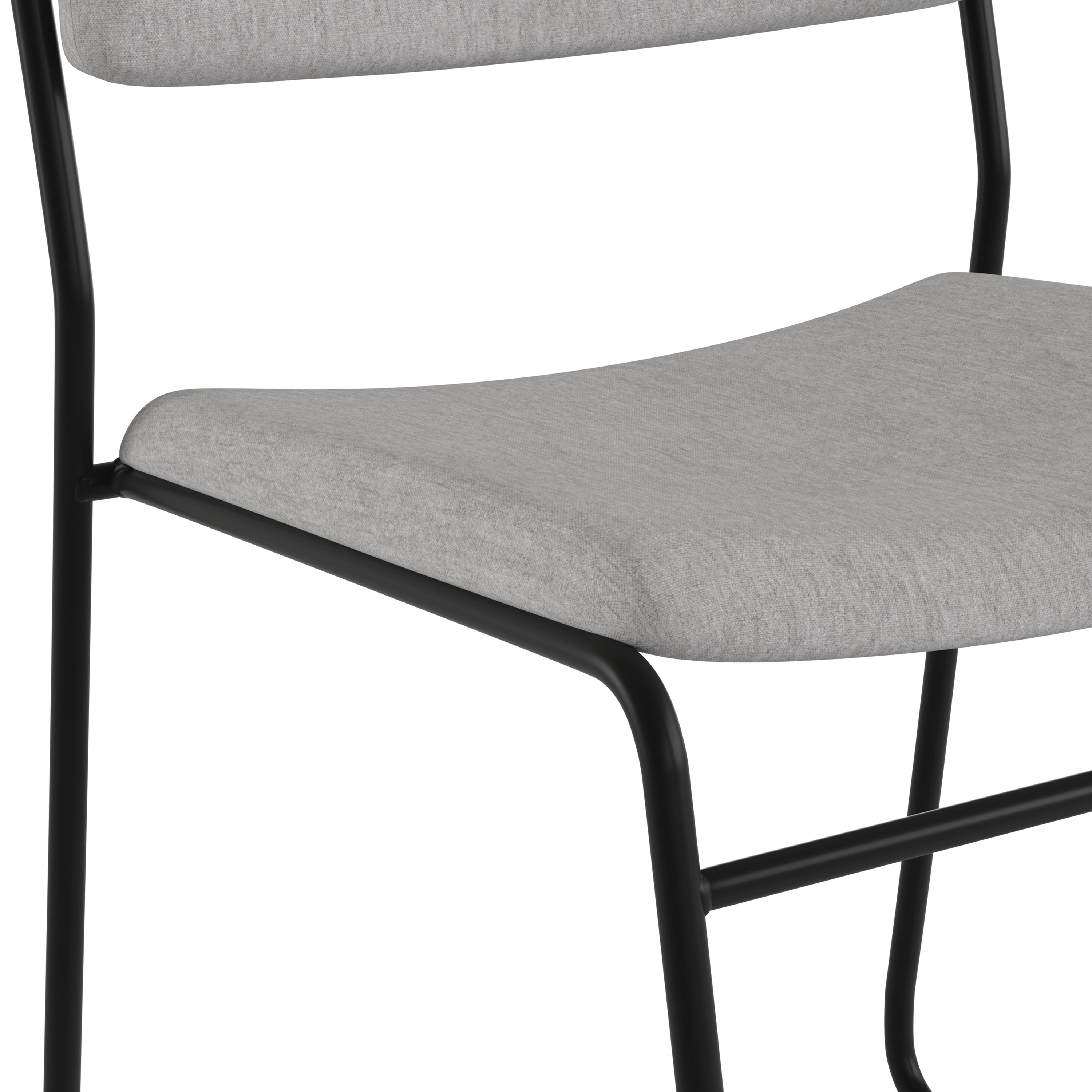 HERCULES Series 500 lb. Capacity High Density Gray Fabric Stacking Chair with Sled Base