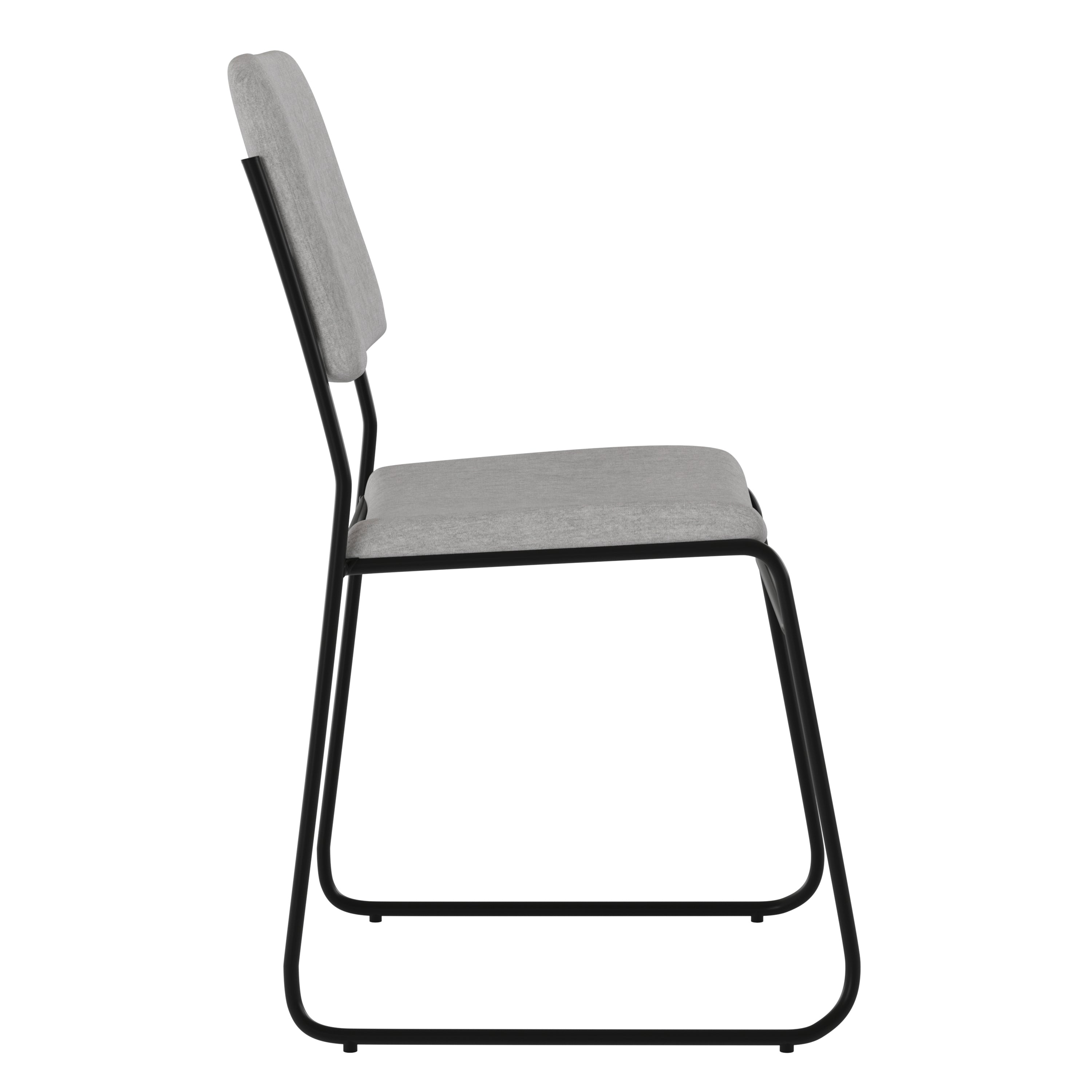 HERCULES Series 500 lb. Capacity High Density Gray Fabric Stacking Chair with Sled Base
