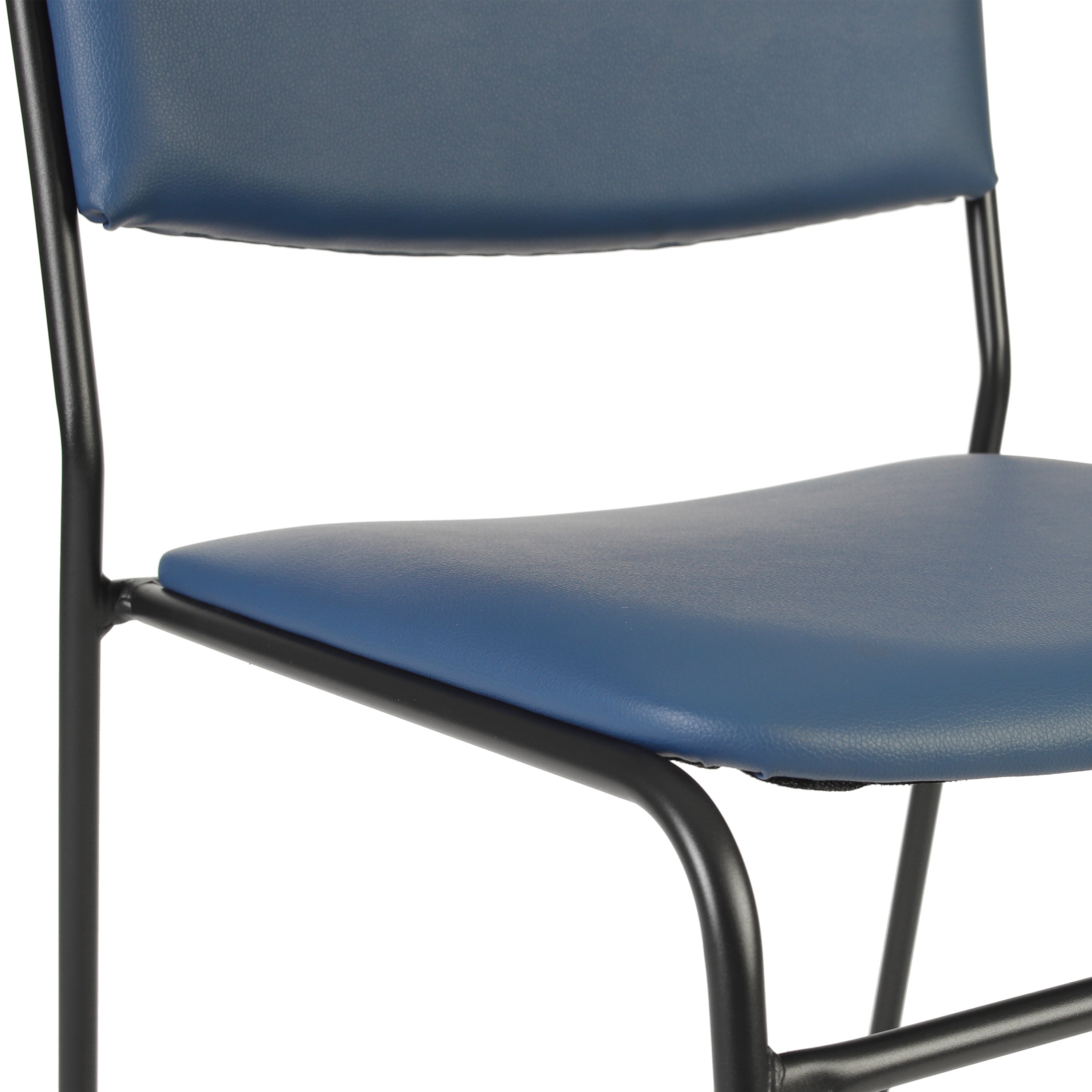 HERCULES 500 lb. Capacity High Density Navy Vinyl Stacking Chair with Sled Base