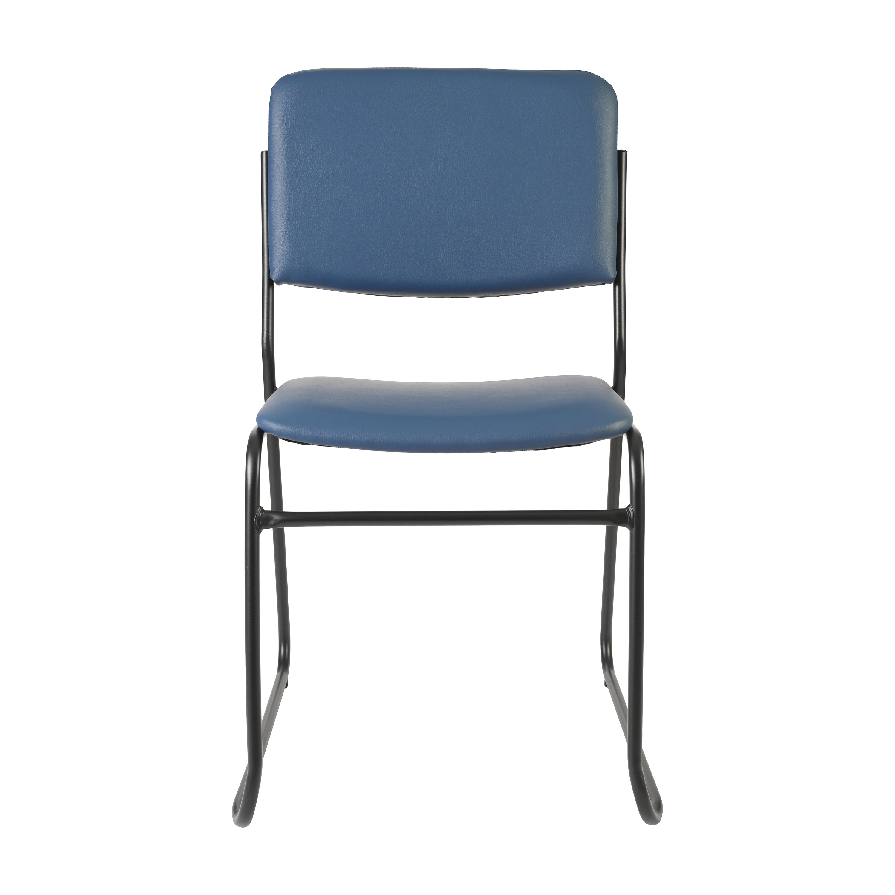 HERCULES 500 lb. Capacity High Density Navy Vinyl Stacking Chair with Sled Base
