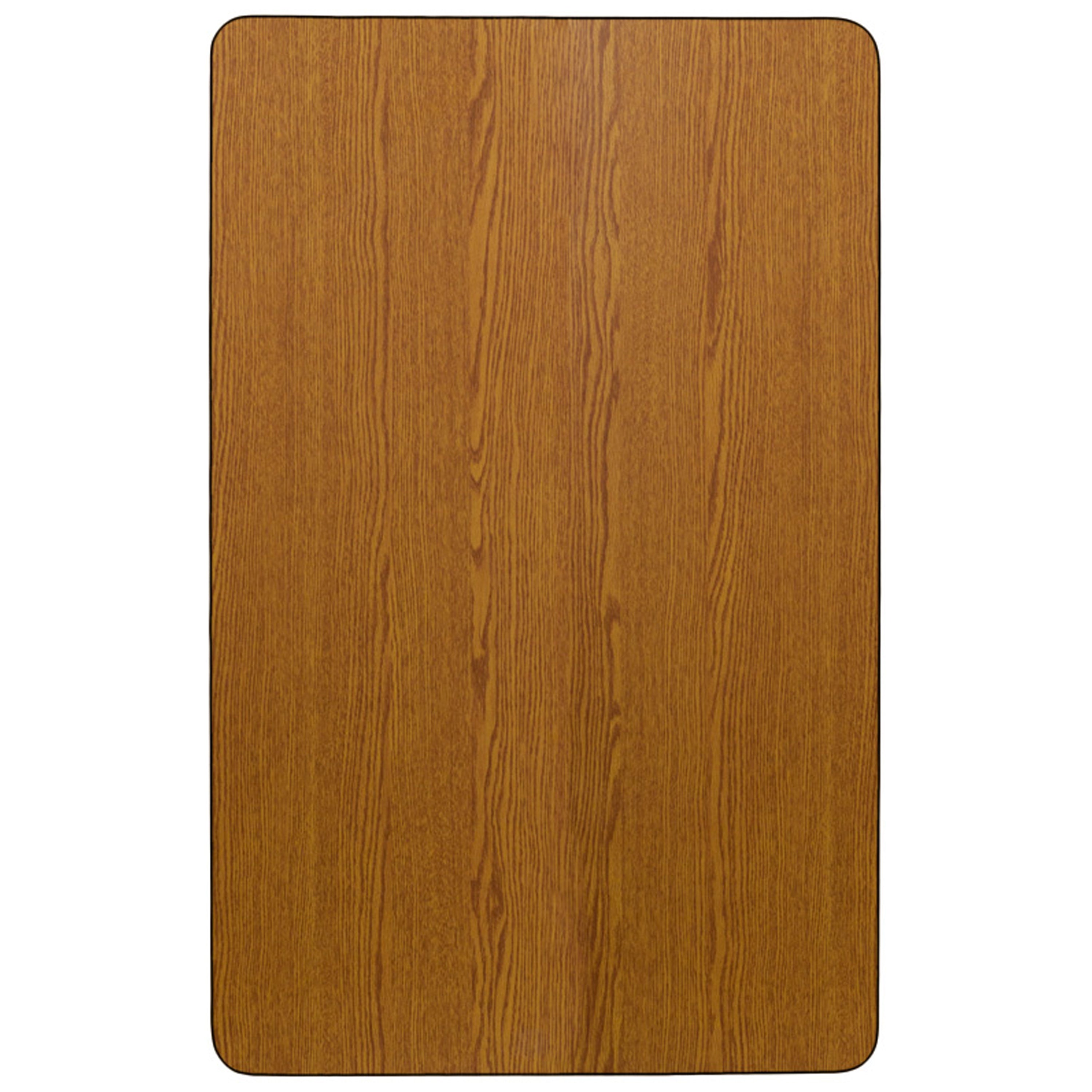 Wren Mobile 24''W x 48''L Rectangular Oak Thermal Laminate Activity Table - Height Adjustable Short Legs
