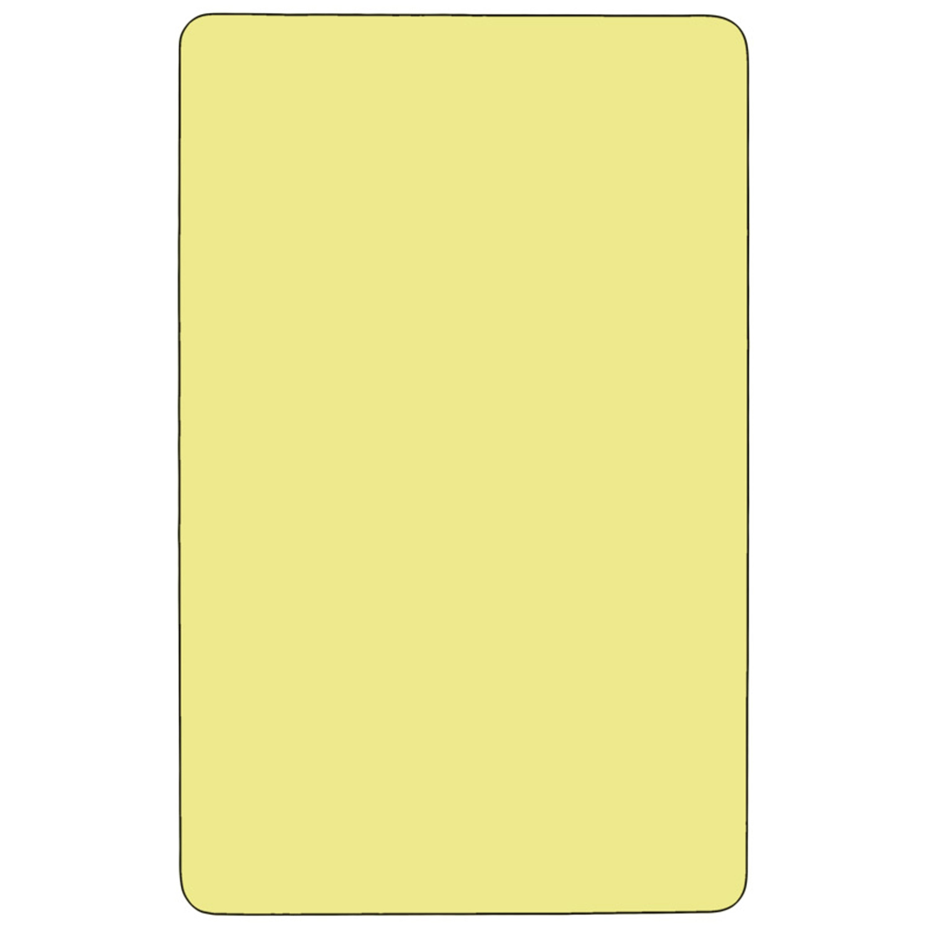 Wren Mobile 24''W x 48''L Rectangular Yellow Thermal Laminate Activity Table - Height Adjustable Short Legs
