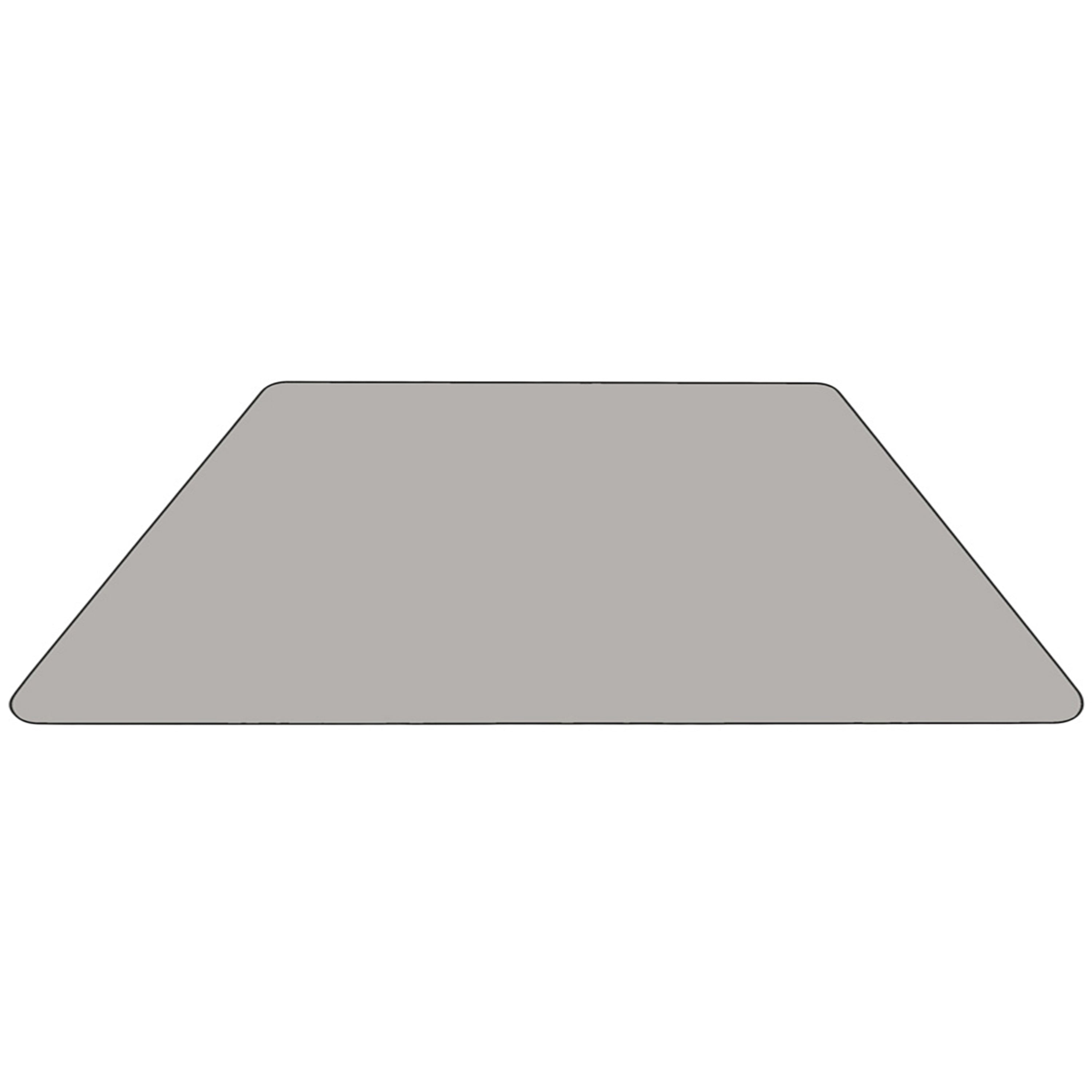 Wren Mobile 22.5''W x 45''L Trapezoid Grey HP Laminate Activity Table - Standard Height Adjustable Legs