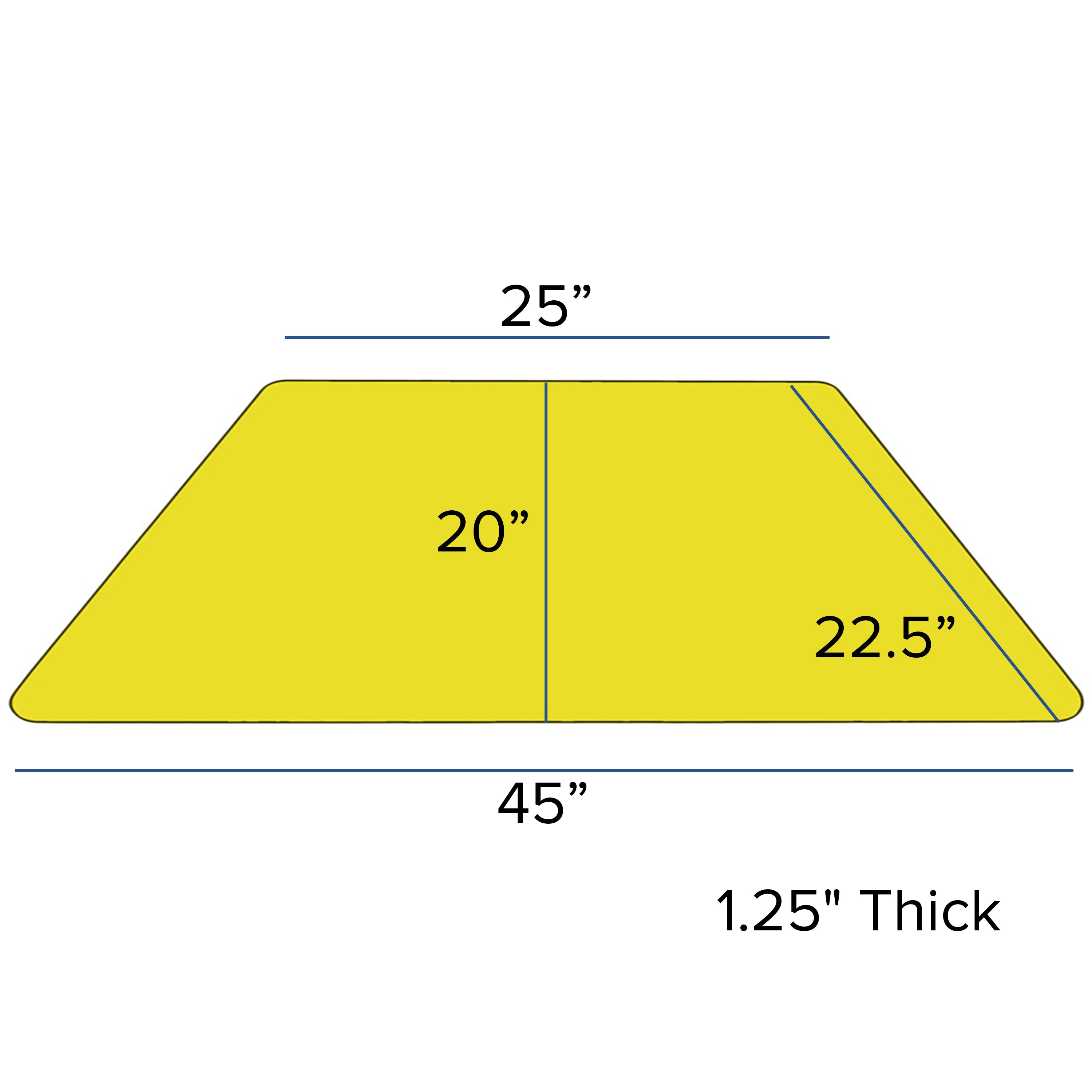 Wren 22.5''W x 45''L Trapezoid Yellow HP Laminate Activity Table - Standard Height Adjustable Legs