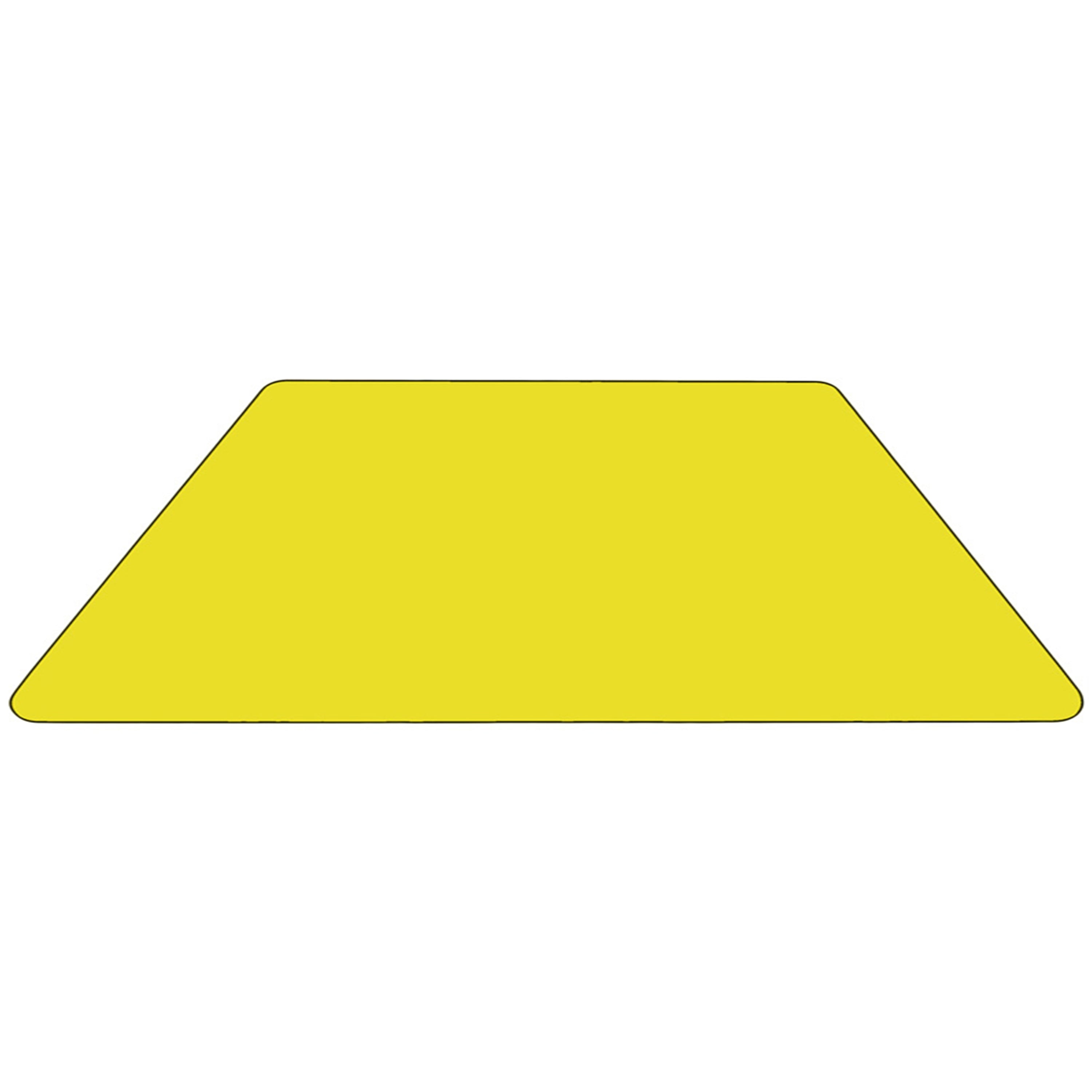 Wren 22.5''W x 45''L Trapezoid Yellow HP Laminate Activity Table - Height Adjustable Short Legs