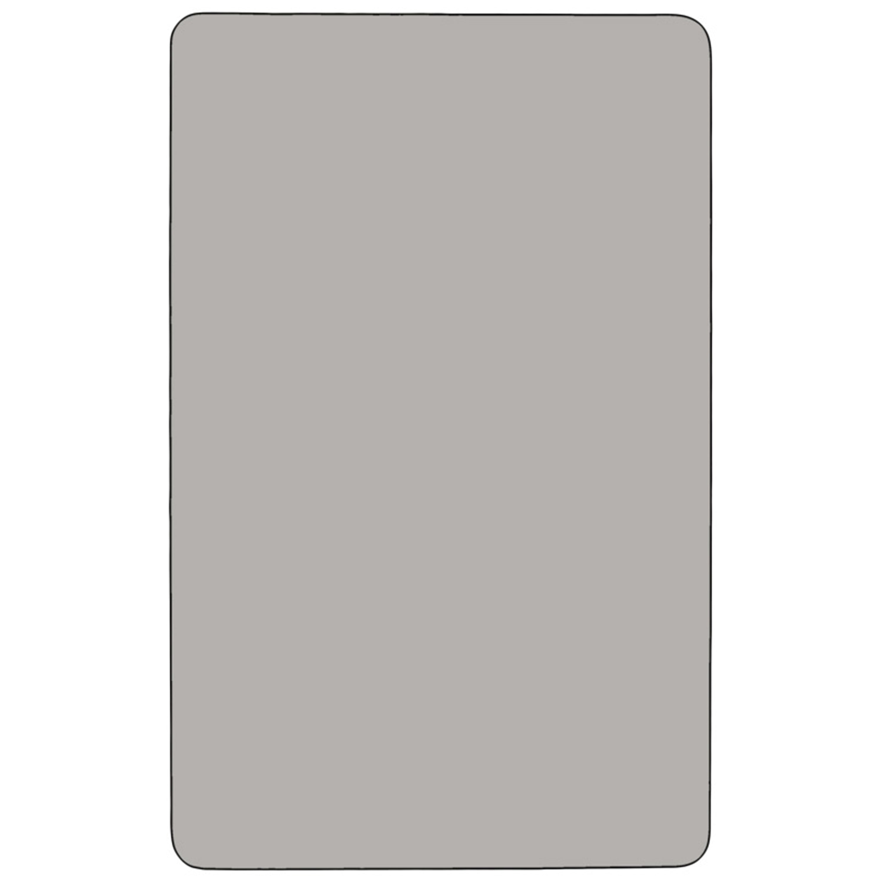 Wren 24''W x 60''L Rectangular Grey HP Laminate Activity Table - Height Adjustable Short Legs
