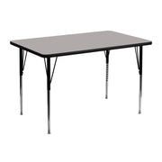 Wren 30''W x 48''L Rectangular Grey HP Laminate Activity Table - Standard Height Adjustable Legs