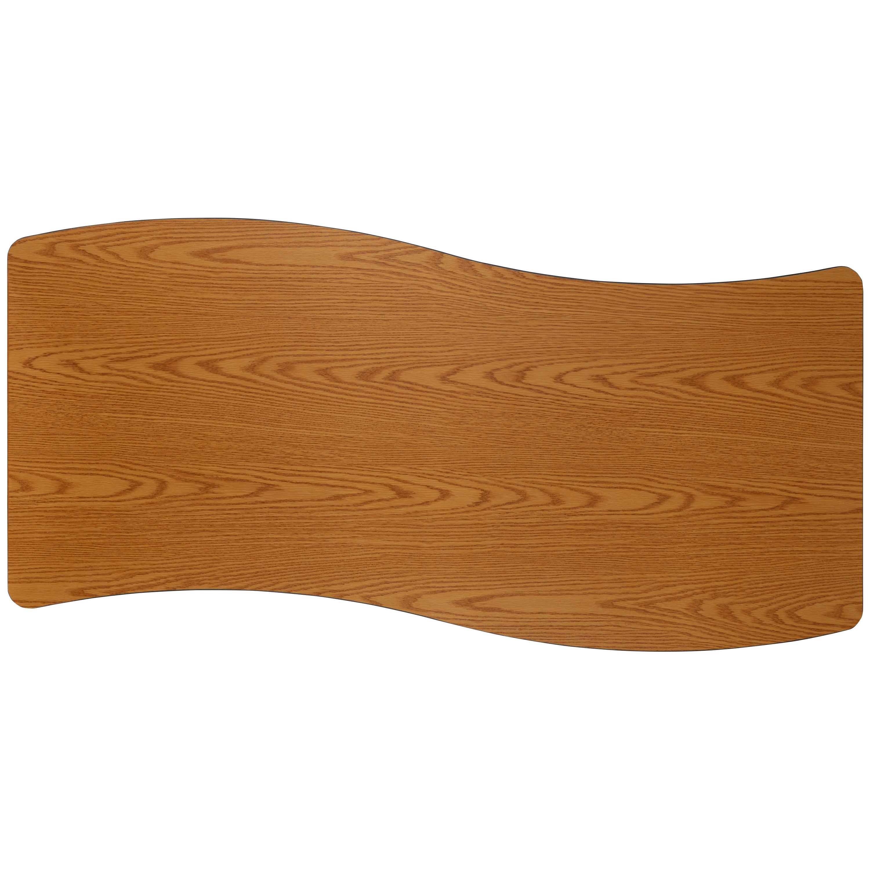 Wren Mobile 26"W x 60"L Rectangle Wave Flexible Collaborative Oak Laminate Activity Table - Standard Height Adjust Legs