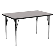 Wren 30''W x 60''L Rectangular Grey HP Laminate Activity Table - Standard Height Adjustable Legs
