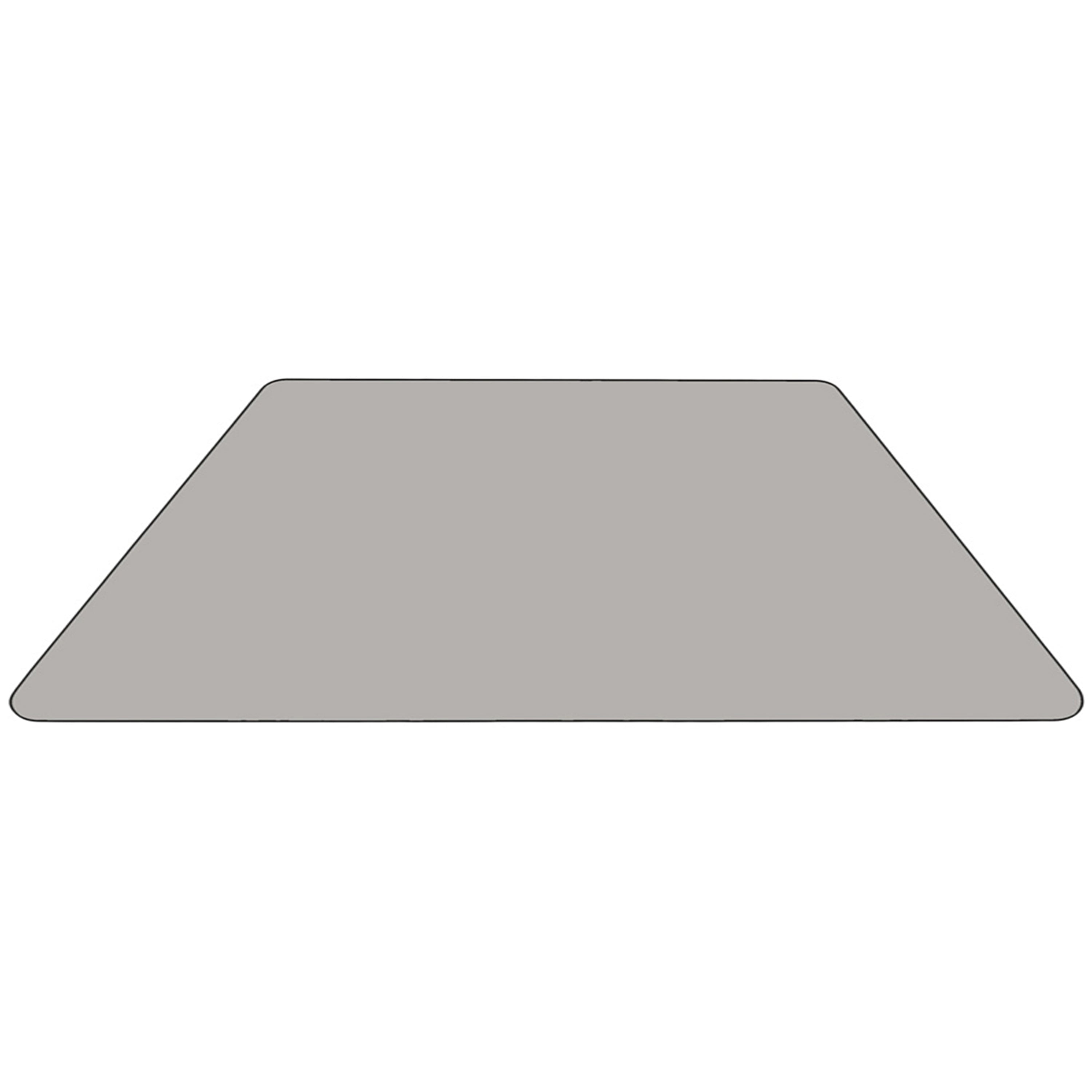 Wren Mobile 29''W x 57''L Trapezoid Grey HP Laminate Activity Table - Height Adjustable Short Legs