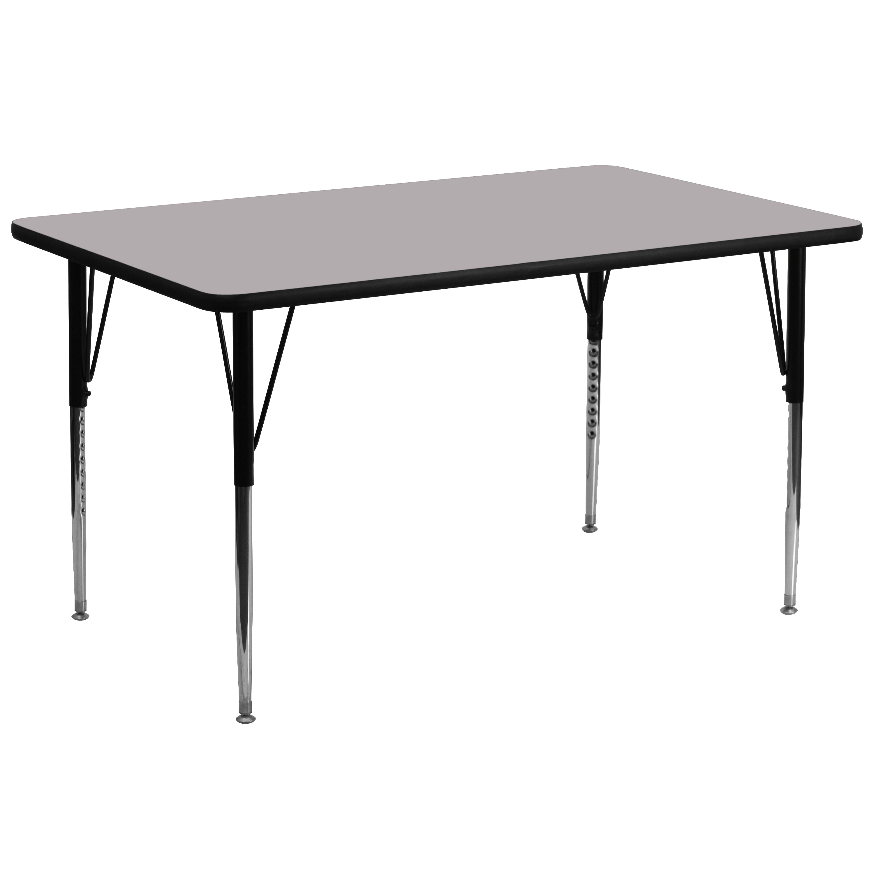 Wren 30''W x 72''L Rectangular Grey Thermal Laminate Activity Table - Standard Height Adjustable Legs