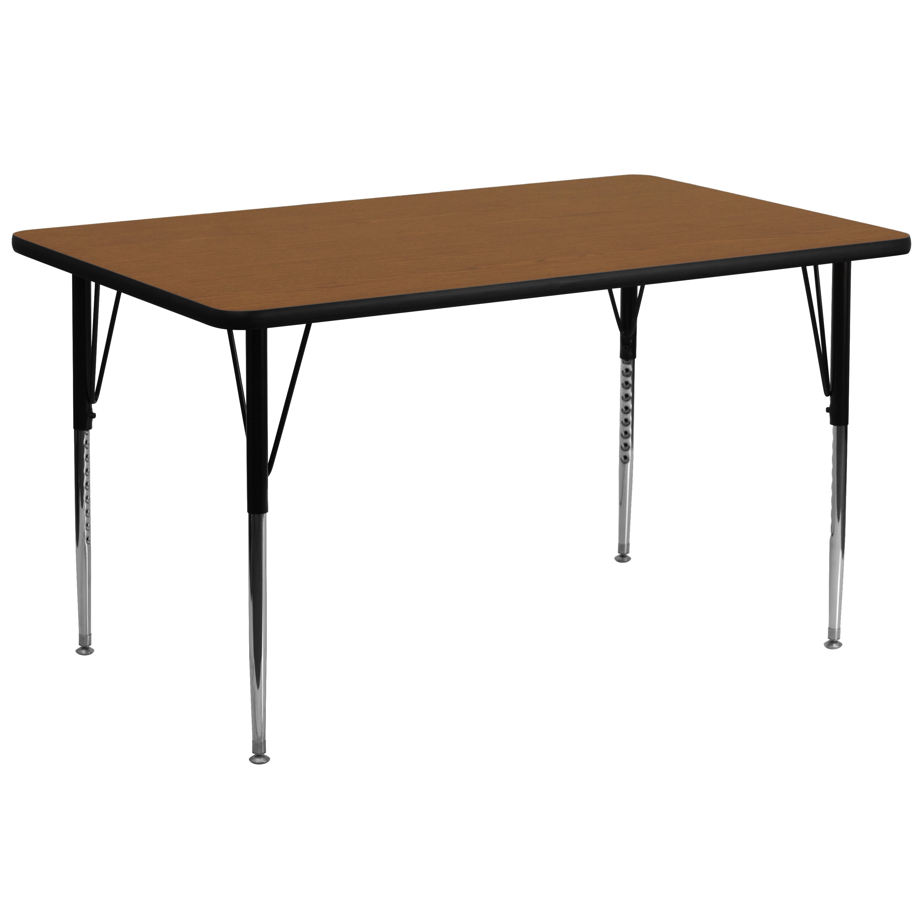 Wren 30''W x 72''L Rectangular Oak HP Laminate Activity Table - Standard Height Adjustable Legs