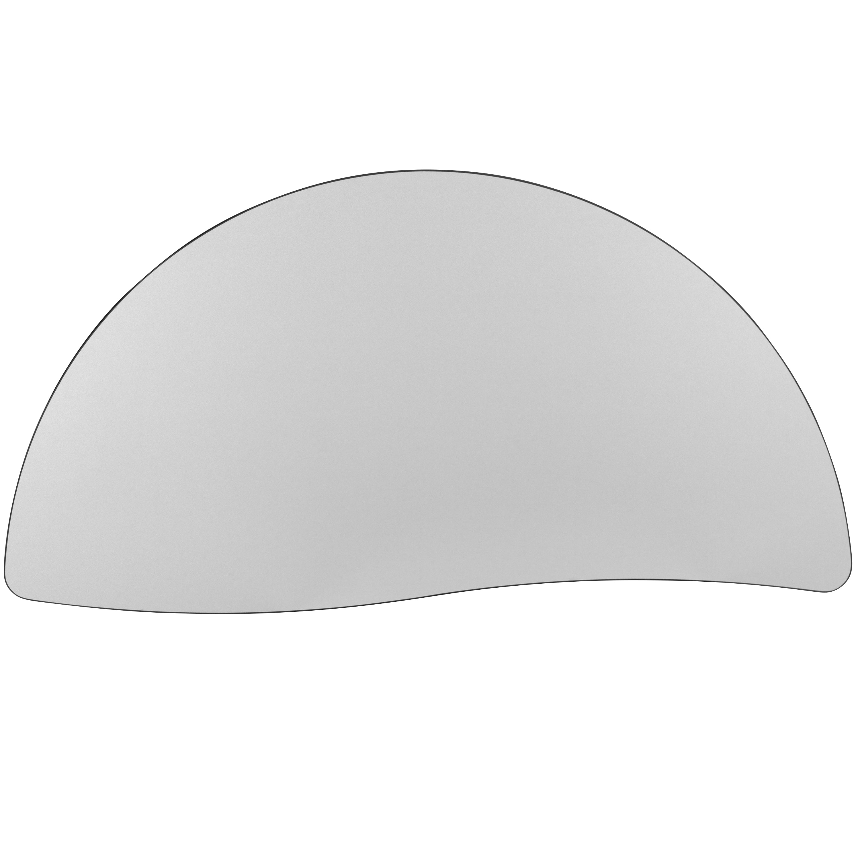 Wren 47.5" Half Circle Wave Flexible Collaborative Grey Thermal Laminate Activity Table - Standard Height Adjustable Legs