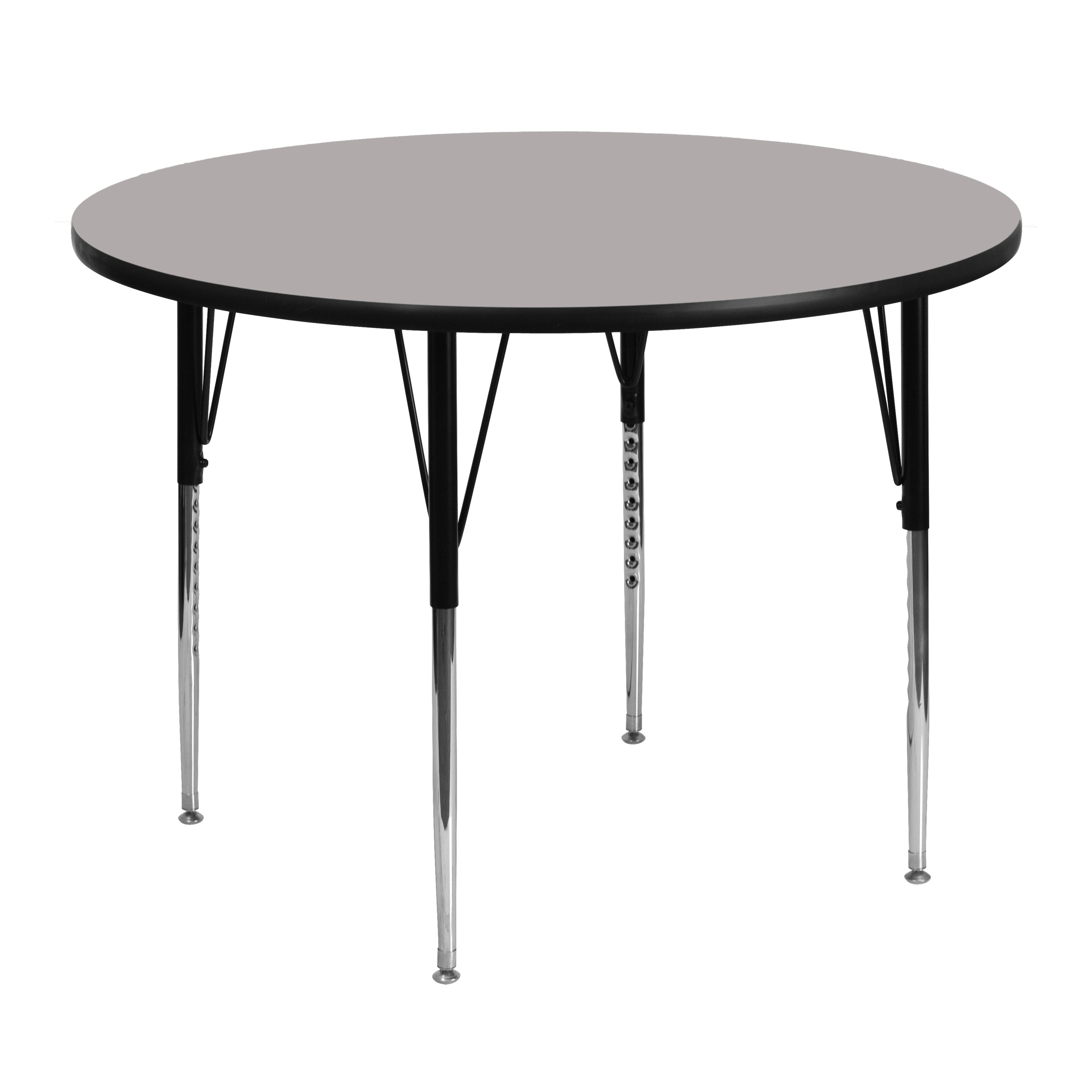 Wren 48'' Round Grey HP Laminate Activity Table - Standard Height Adjustable Legs