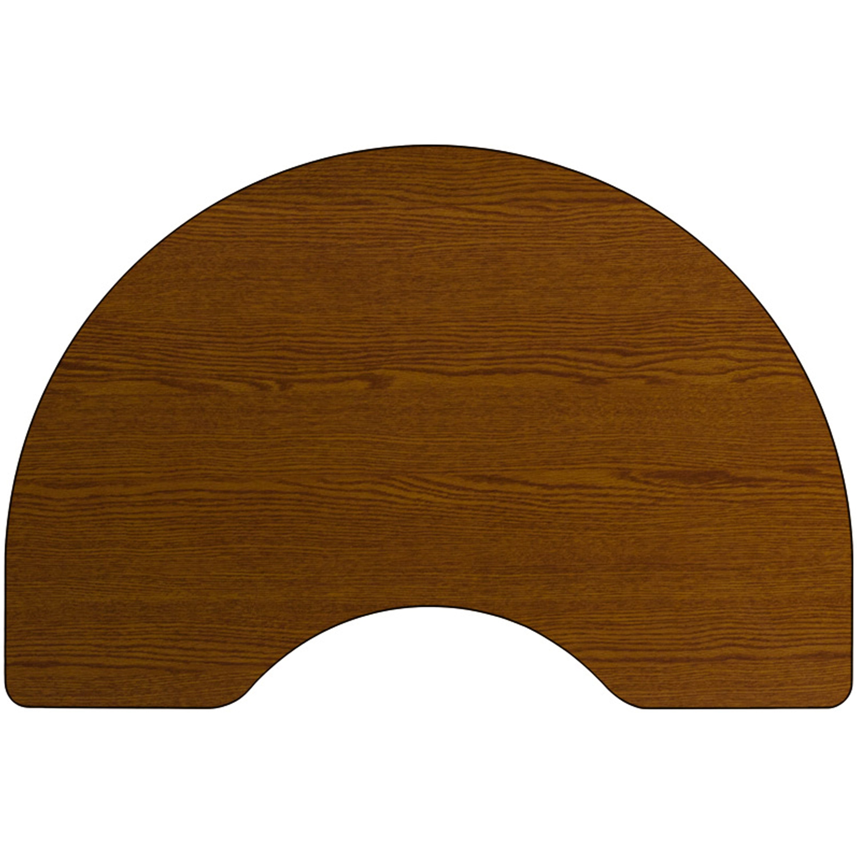 Wren Mobile 48''W x 72''L Kidney Oak HP Laminate Activity Table - Height Adjustable Short Legs