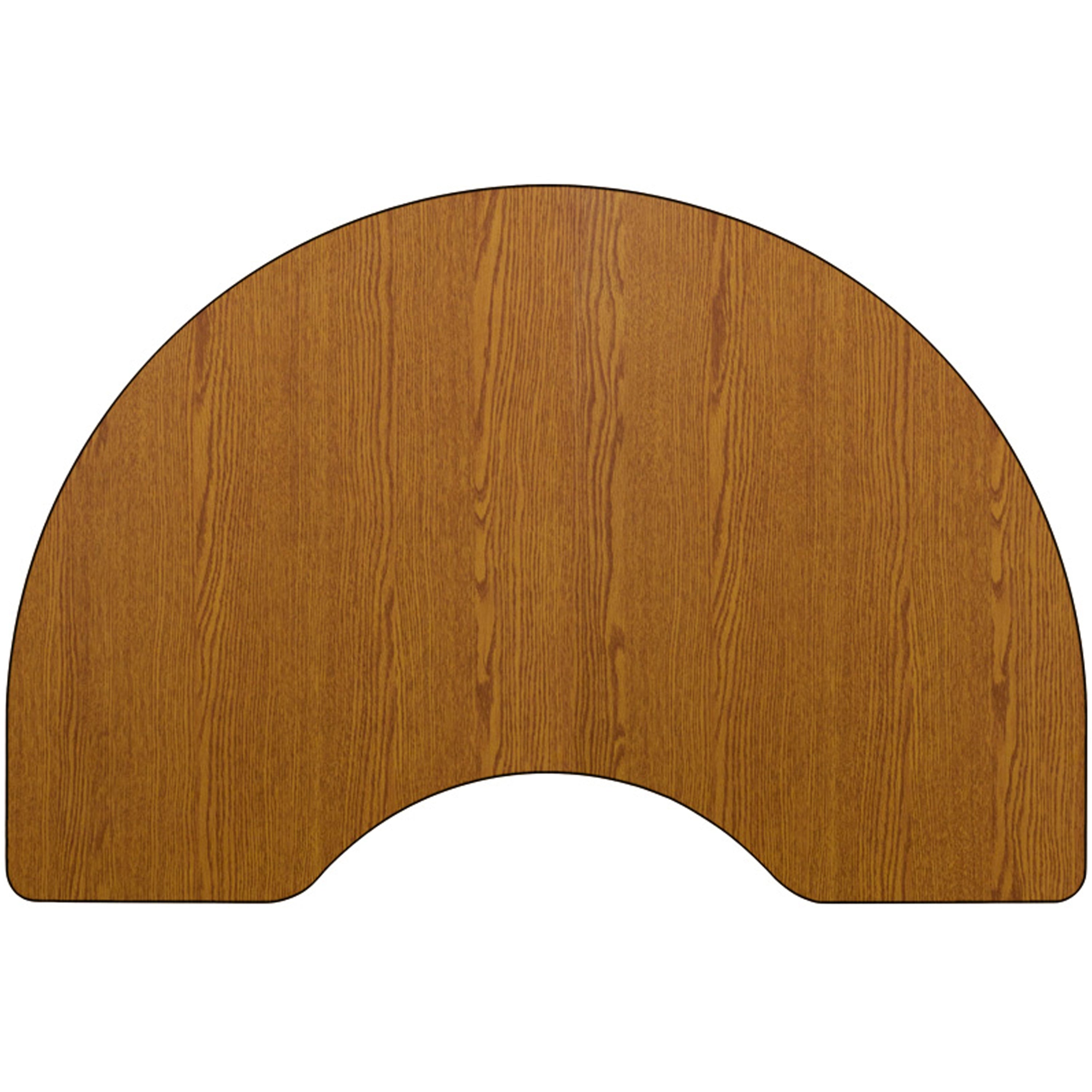 Wren 48''W x 72''L Kidney Oak Thermal Laminate Activity Table - Standard Height Adjustable Legs