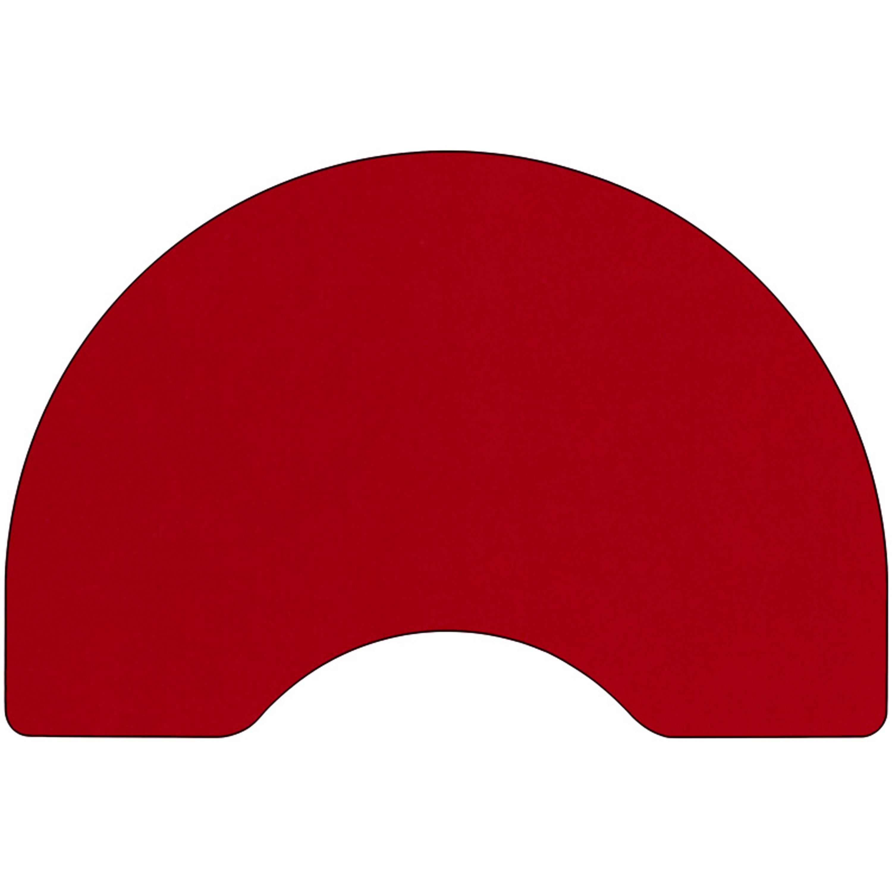 Wren 48''W x 96''L Kidney Red Thermal Laminate Activity Table - Standard Height Adjustable Legs