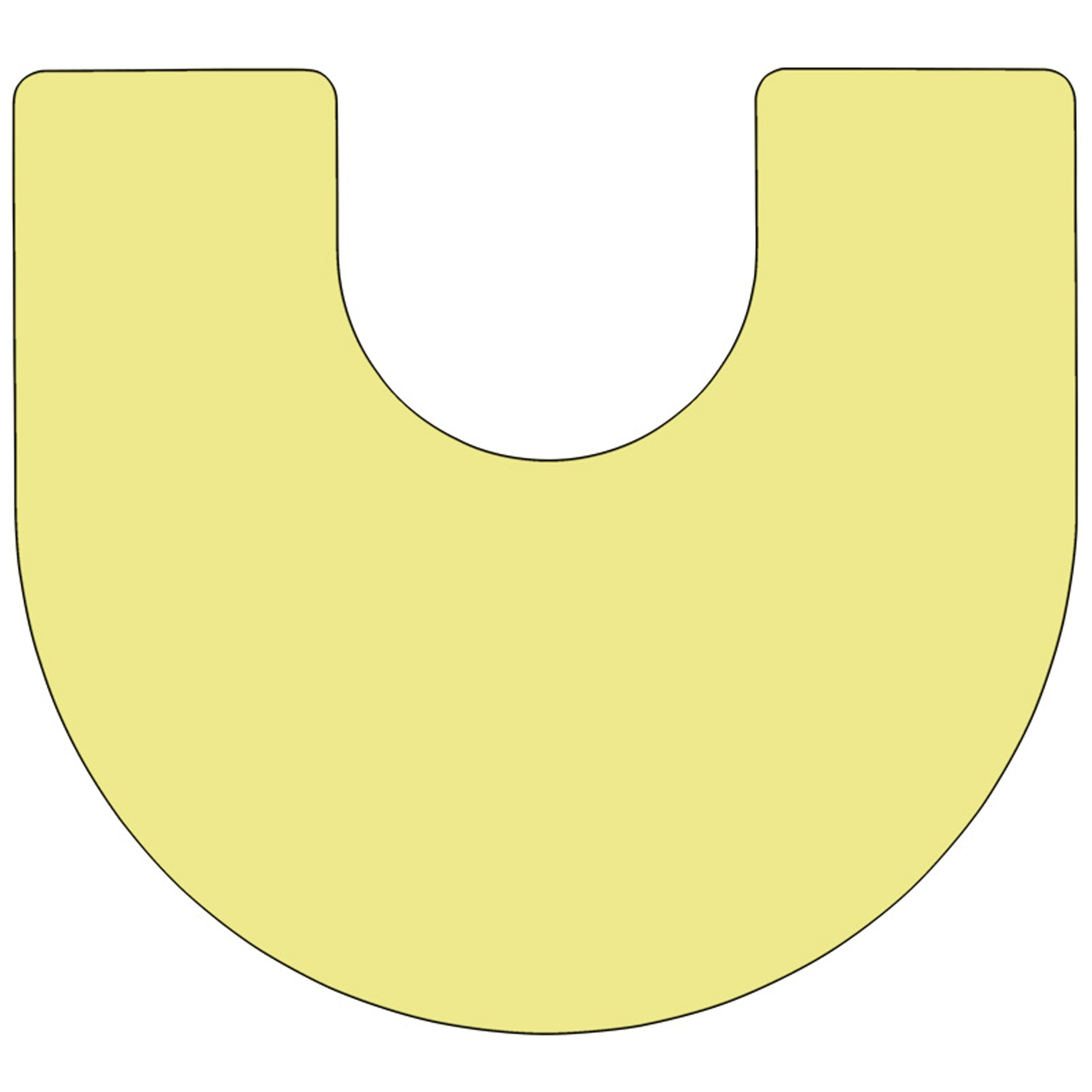 Wren 60''W x 66''L Horseshoe Yellow Thermal Laminate Activity Table - Height Adjustable Short Legs
