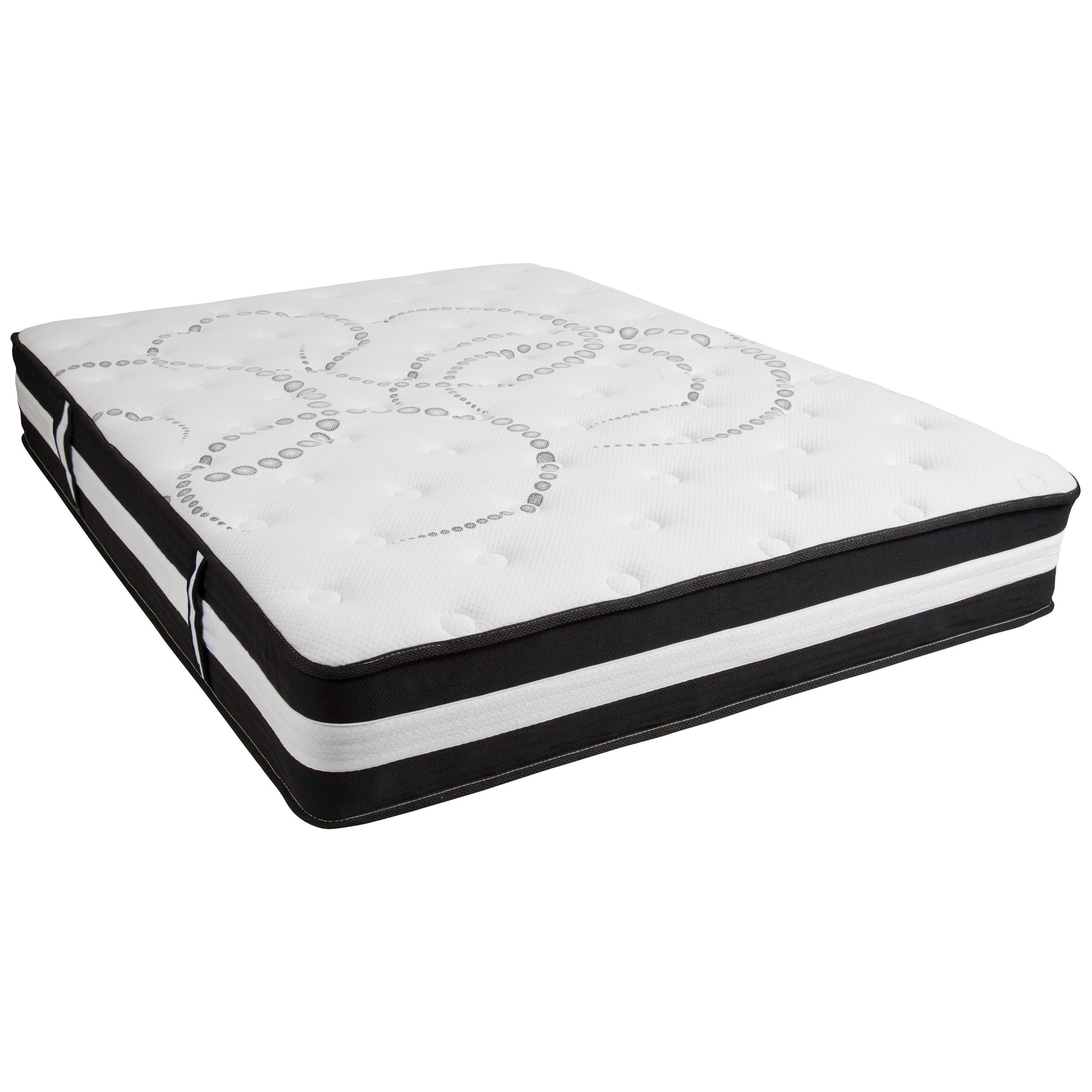 Louis 14 Inch Metal Platform Bed Frame with 12 Inch Pocket Spring Mattress in a Box (No Box Spring Required) - Queen