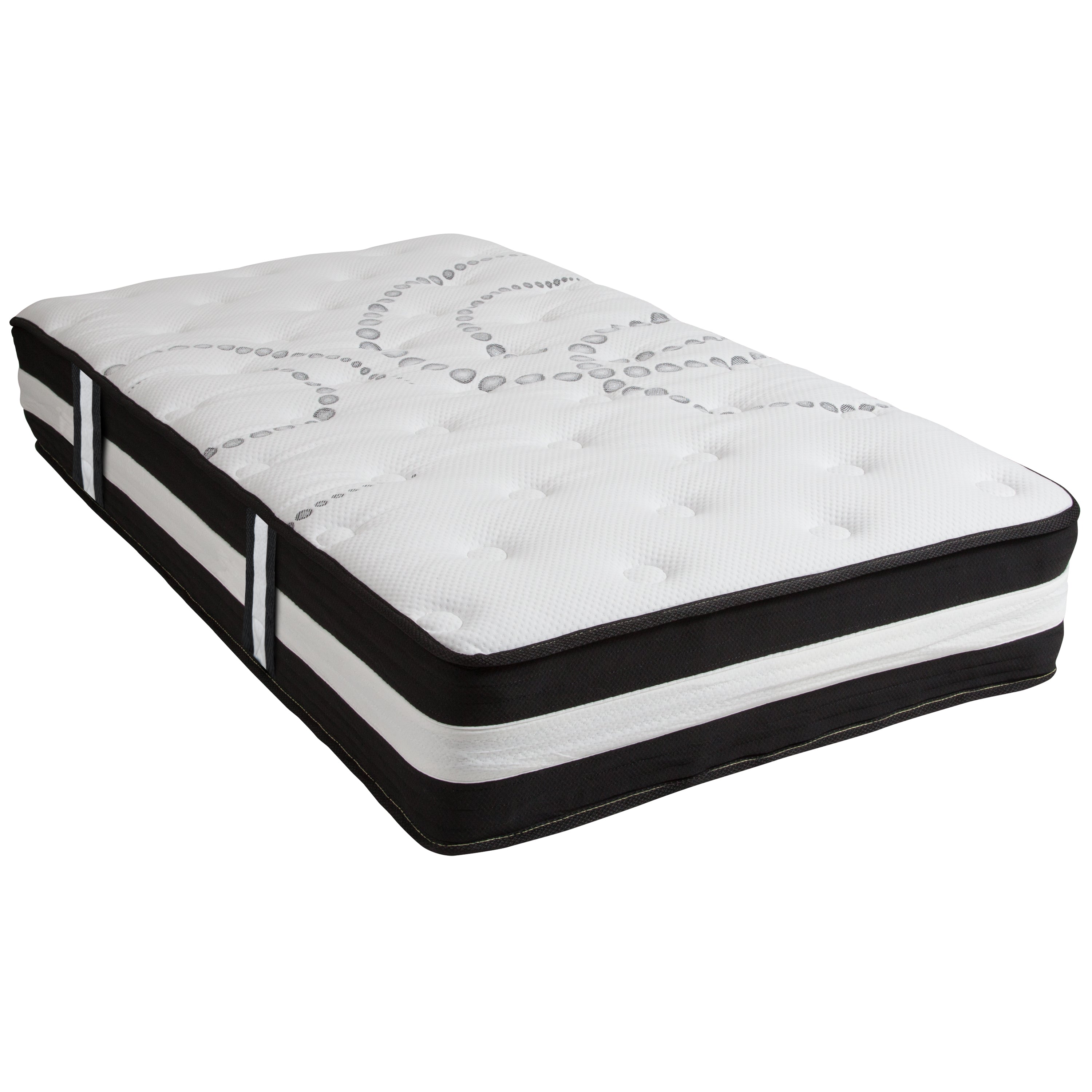 Louis 14 Inch Metal Platform Bed Frame with 12 Inch Pocket Spring Mattress in a Box (No Box Spring Required) - Twin