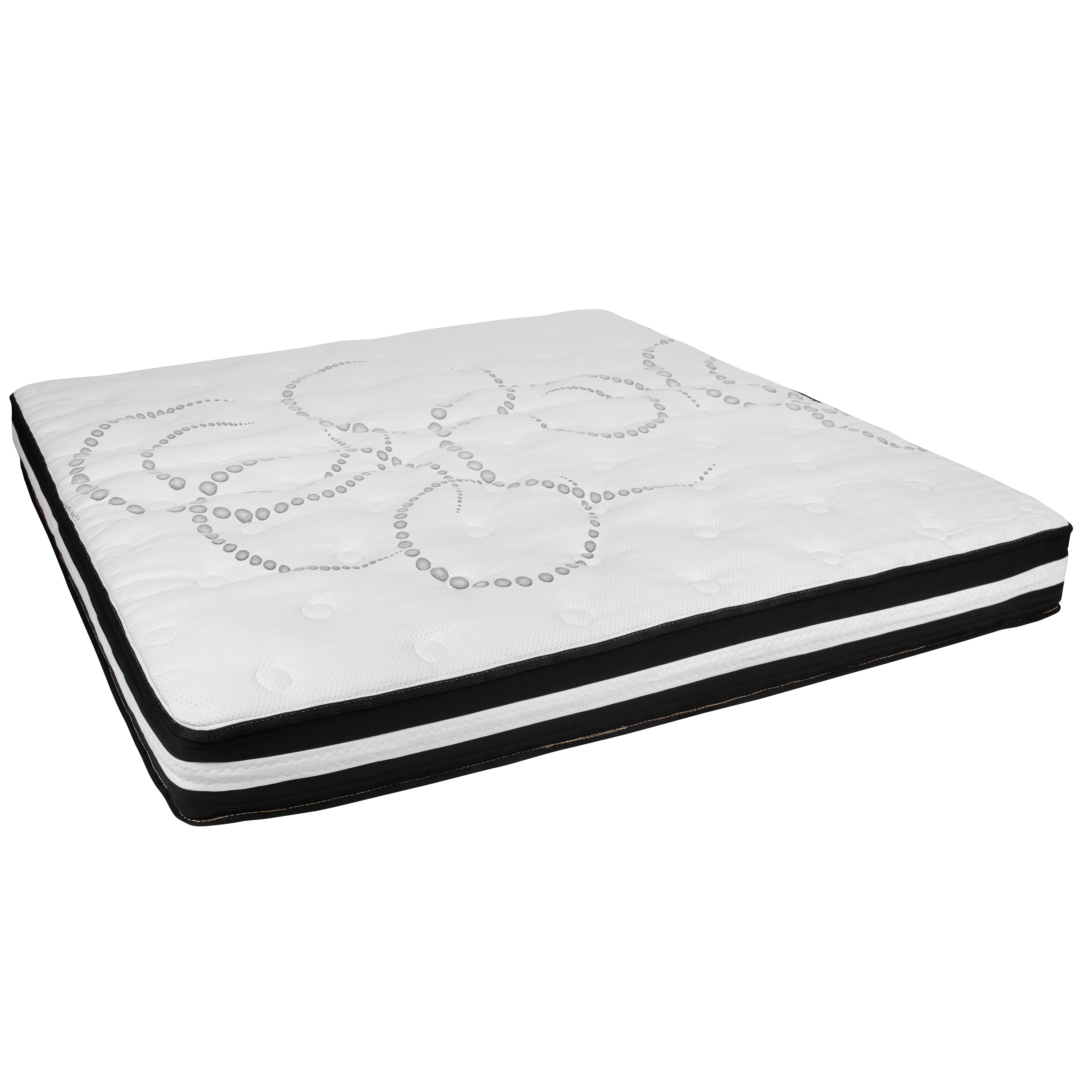 Louis 14 Inch Metal Platform Bed Frame with 10 Inch Pocket Spring Mattress in a Box (No Box Spring Required) - King
