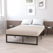 Lana 14 Inch Metal Platform Bed Frame - No Box Spring Needed with Steel Slat Support and Quick Lock Functionality (Full)