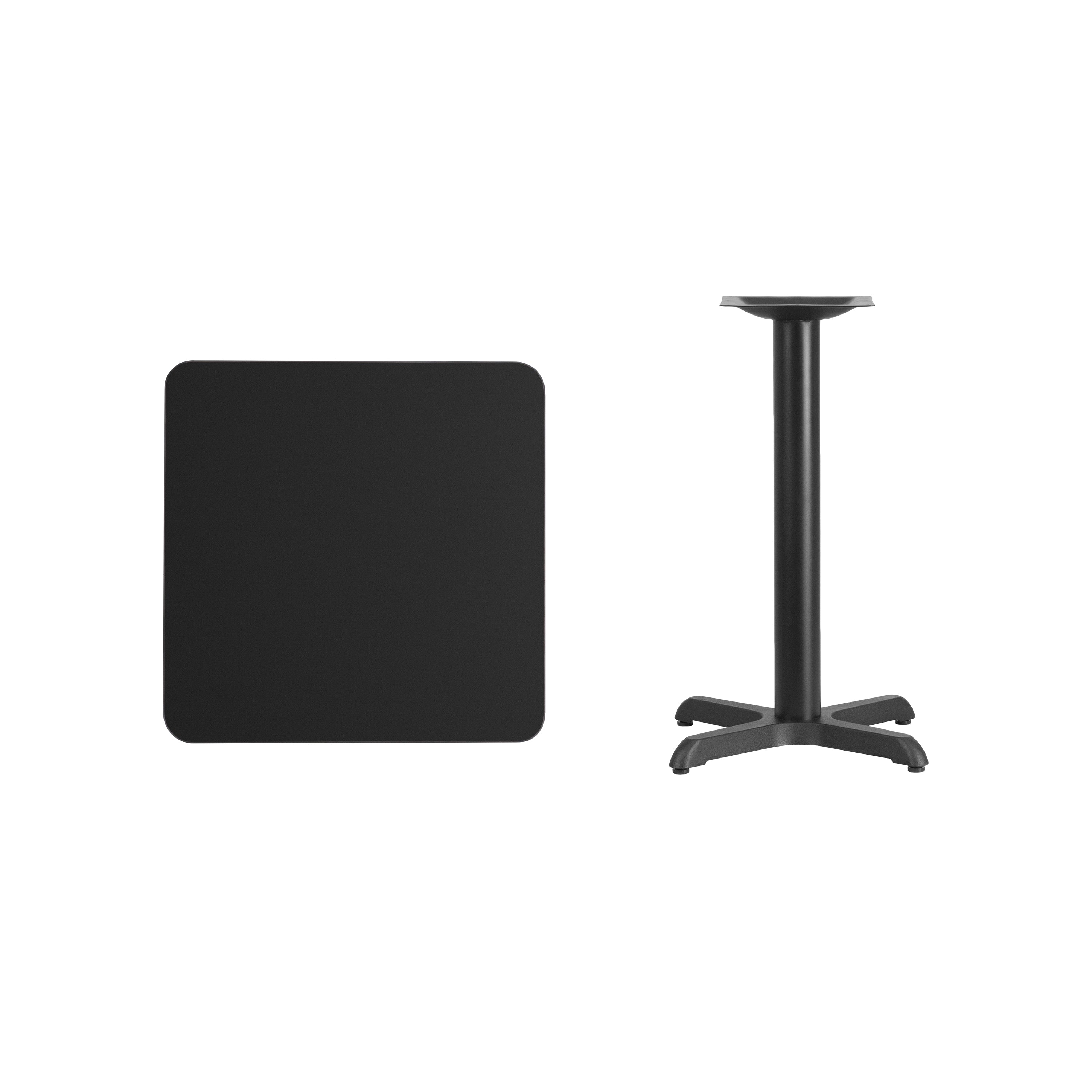 Stiles 24'' Square Black Laminate Table Top with 22'' x 22'' Table Height Base