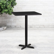Stiles 24'' Square Black Laminate Table Top with 22'' x 22'' Bar Height Table Base