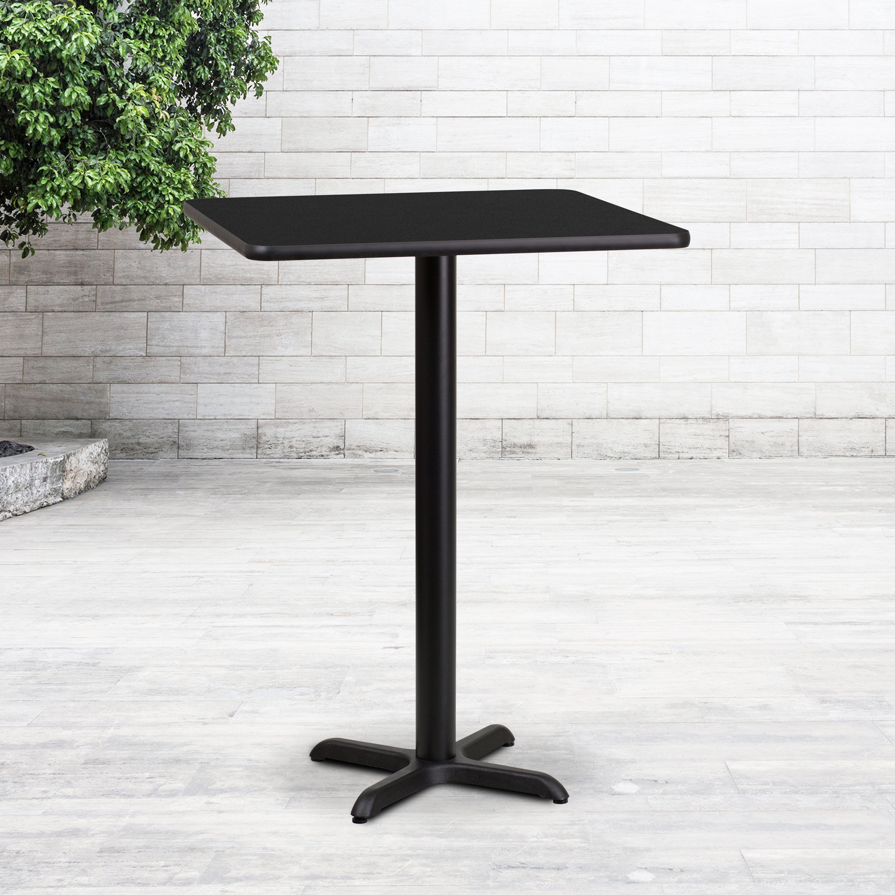 Stiles 24'' Square Black Laminate Table Top with 22'' x 22'' Bar Height Table Base