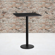 Stiles 24'' Square Black Laminate Table Top with 18'' Round Bar Height Table Base