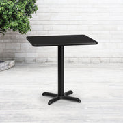 Stiles 24'' x 30'' Rectangular Black Laminate Table Top with 22'' x 22'' Table Height Base