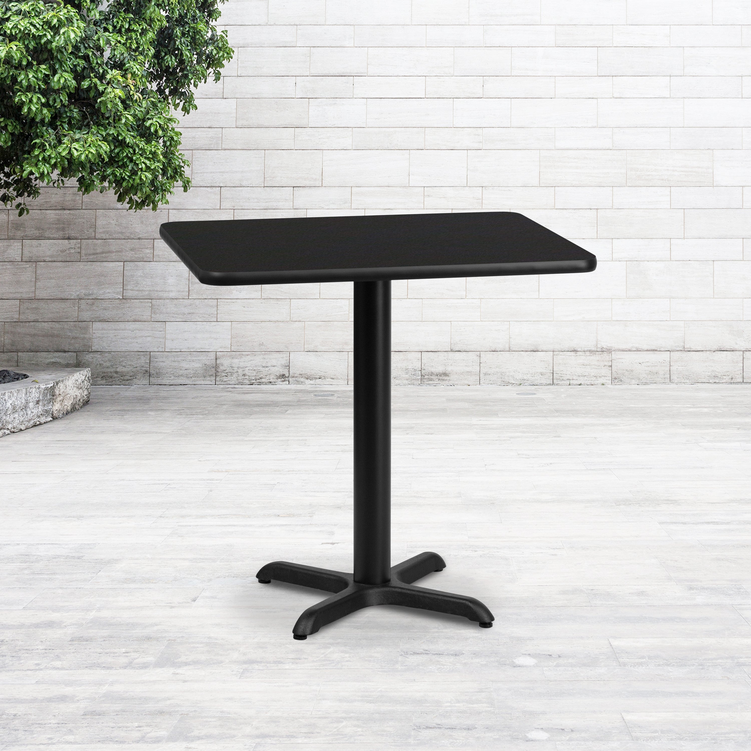 Stiles 24'' x 30'' Rectangular Black Laminate Table Top with 22'' x 22'' Table Height Base