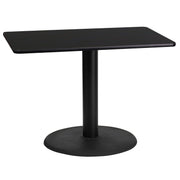 Stiles 24'' x 42'' Rectangular Black Laminate Table Top with 24'' Round Table Height Base