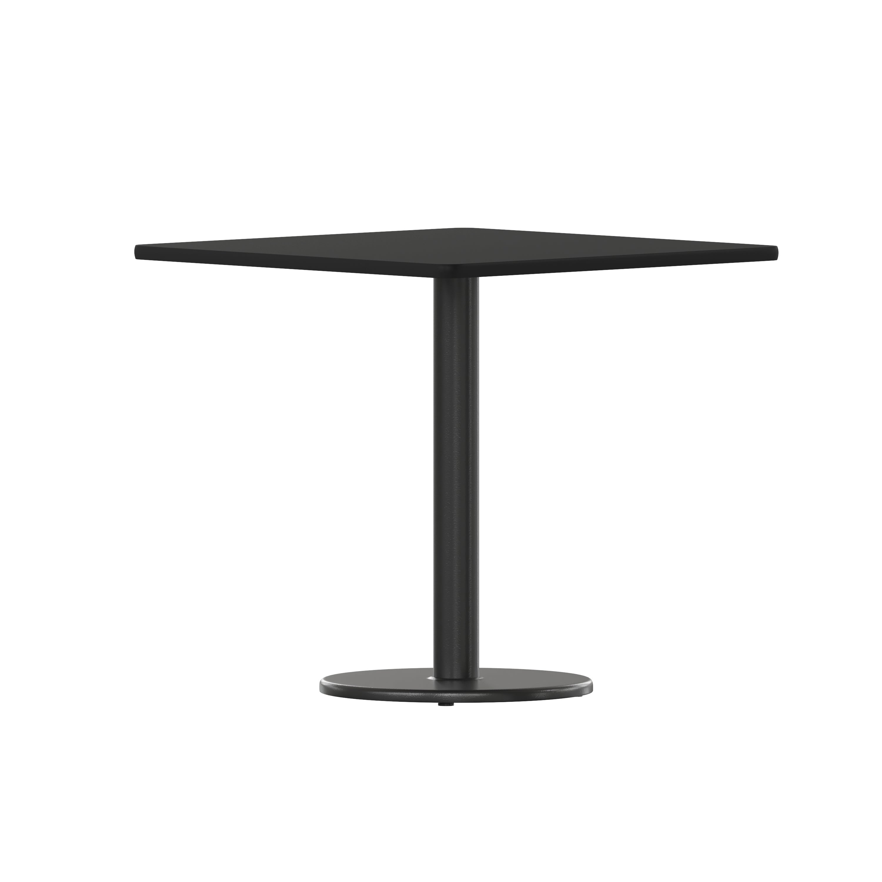 Stiles 30'' Square Black Laminate Table Top with 18'' Round Table Height Base