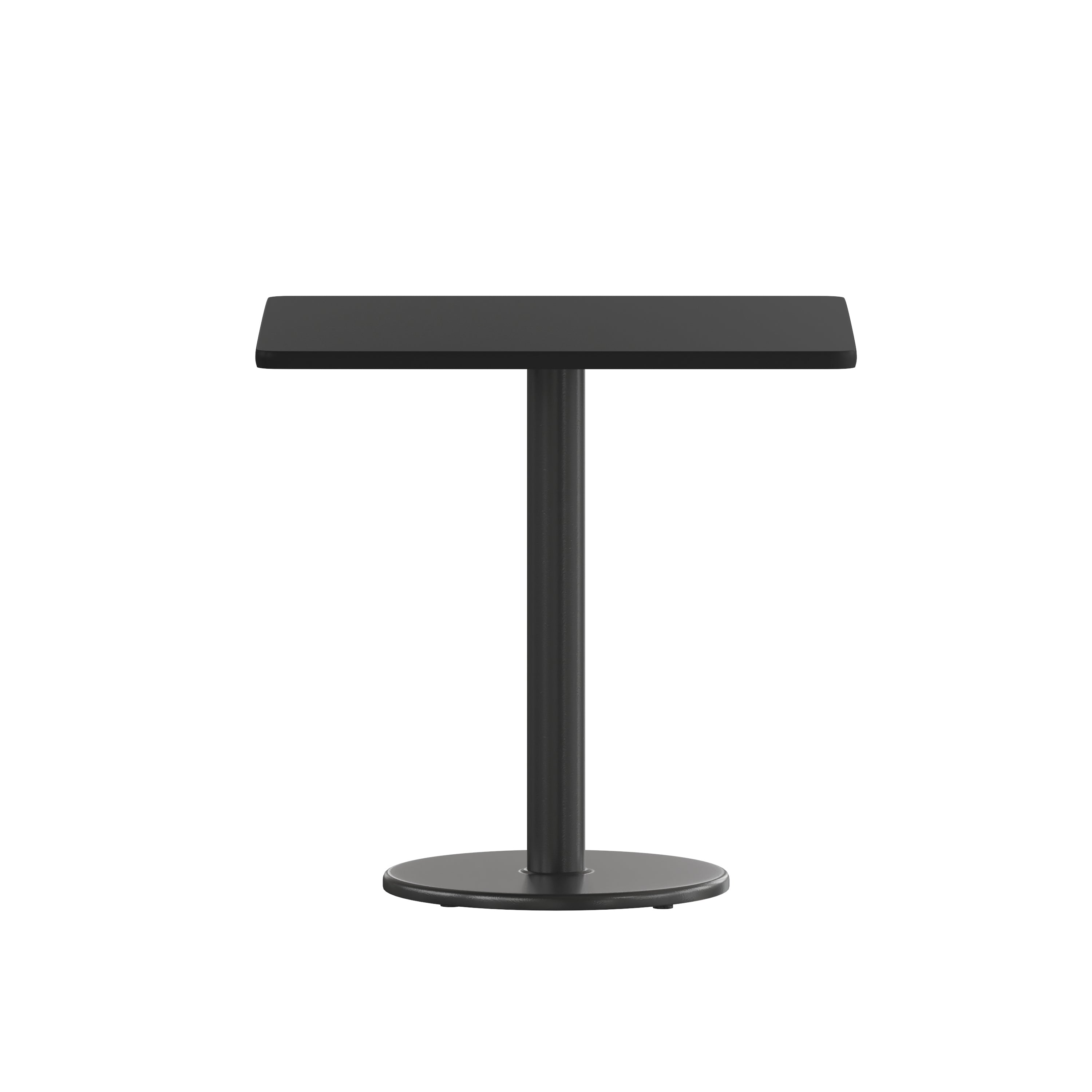 Stiles 30'' Square Black Laminate Table Top with 18'' Round Table Height Base