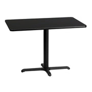 Stiles 30'' x 42'' Rectangular Black Laminate Table Top with 23.5'' x 29.5'' Table Height Base