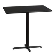 Stiles 30'' x 42'' Rectangular Black Laminate Table Top with 23.5'' x 29.5'' Bar Height Table Base