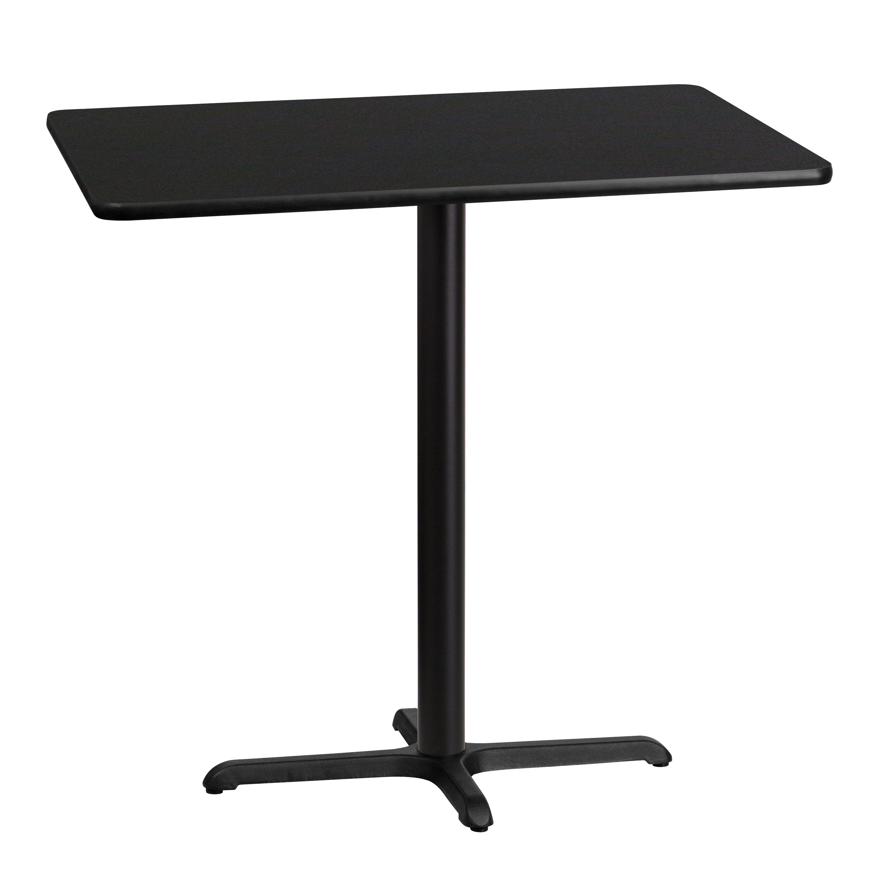 Stiles 30'' x 42'' Rectangular Black Laminate Table Top with 23.5'' x 29.5'' Bar Height Table Base