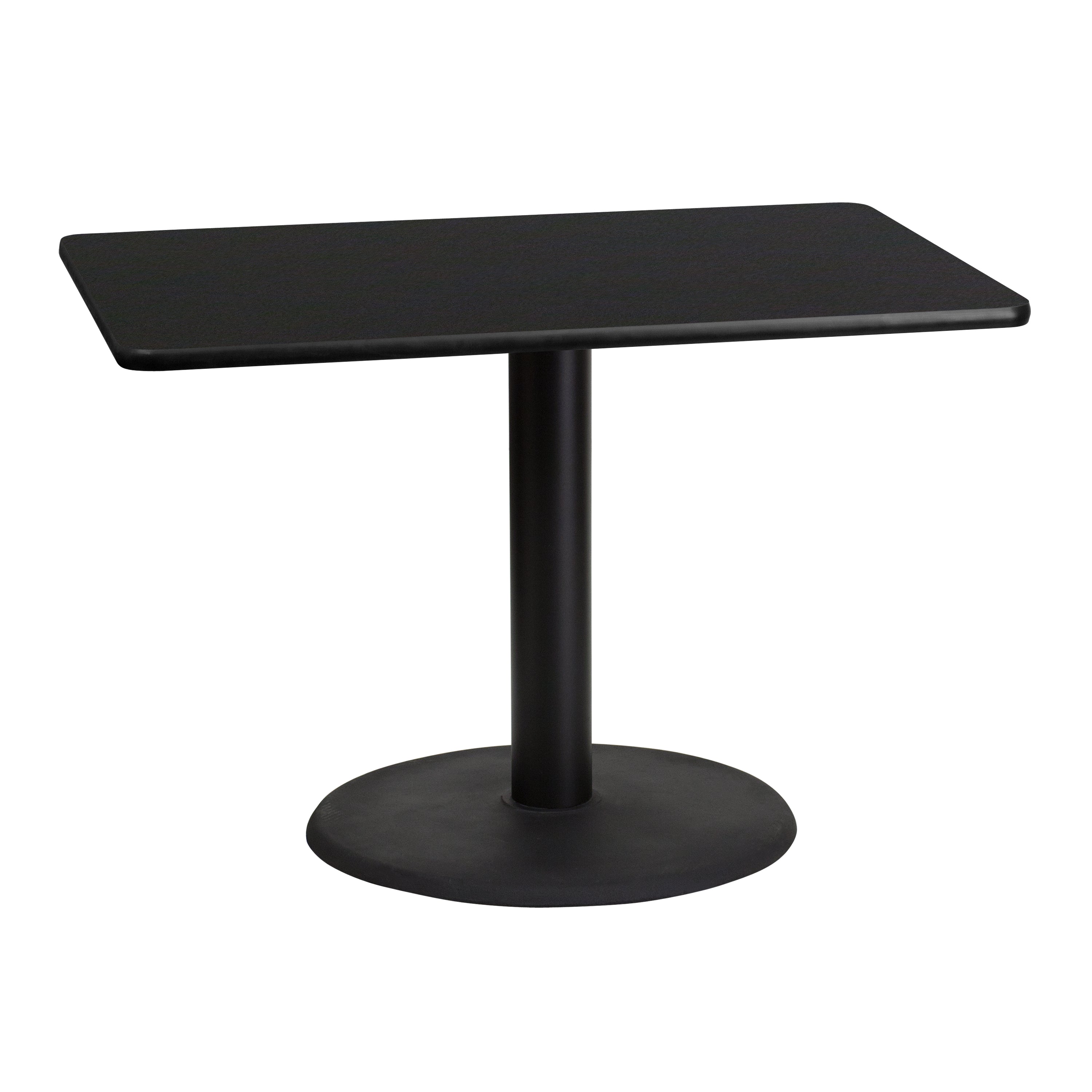 Stiles 30'' x 42'' Rectangular Black Laminate Table Top with 24'' Round Table Height Base