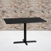 Stiles 30'' x 48'' Rectangular Black Laminate Table Top with 23.5'' x 29.5'' Table Height Base
