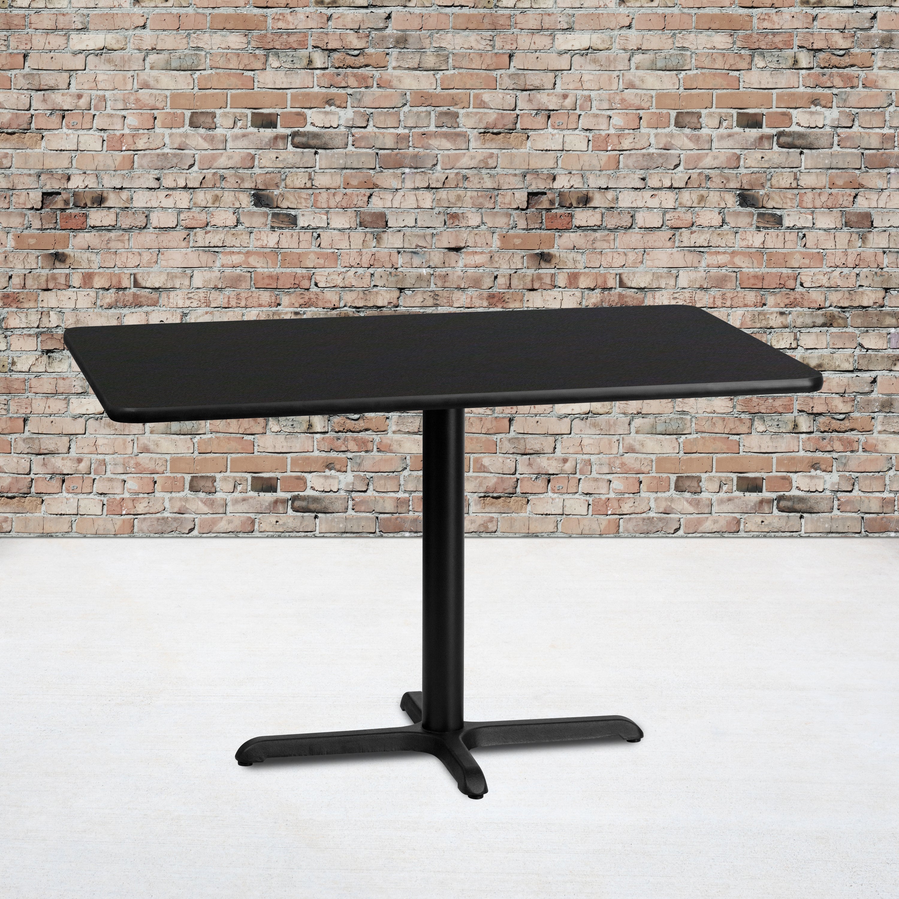 Stiles 30'' x 48'' Rectangular Black Laminate Table Top with 23.5'' x 29.5'' Table Height Base